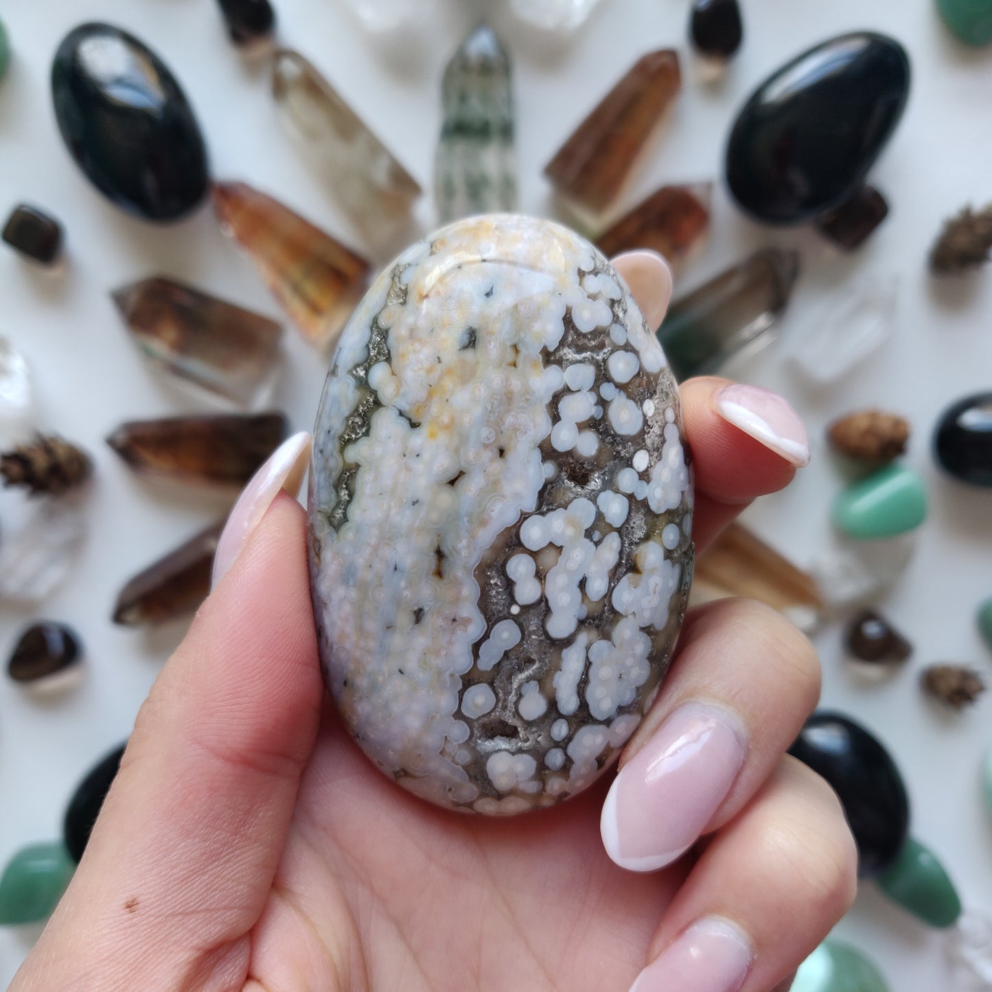 Ocean Jasper Palm Stone (#E4)