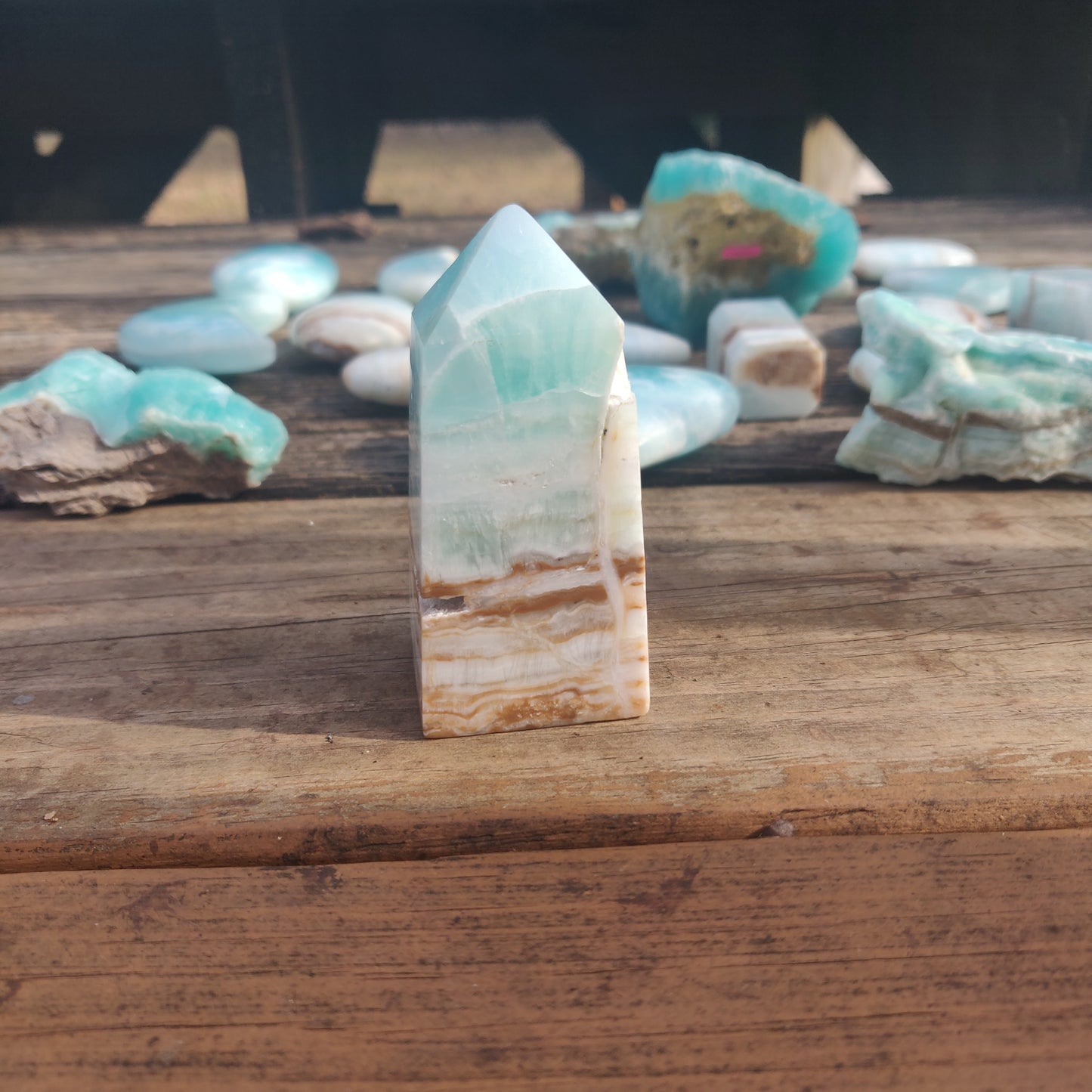 Caribbean Blue Calcite Tower (#1) - Simply Affinity