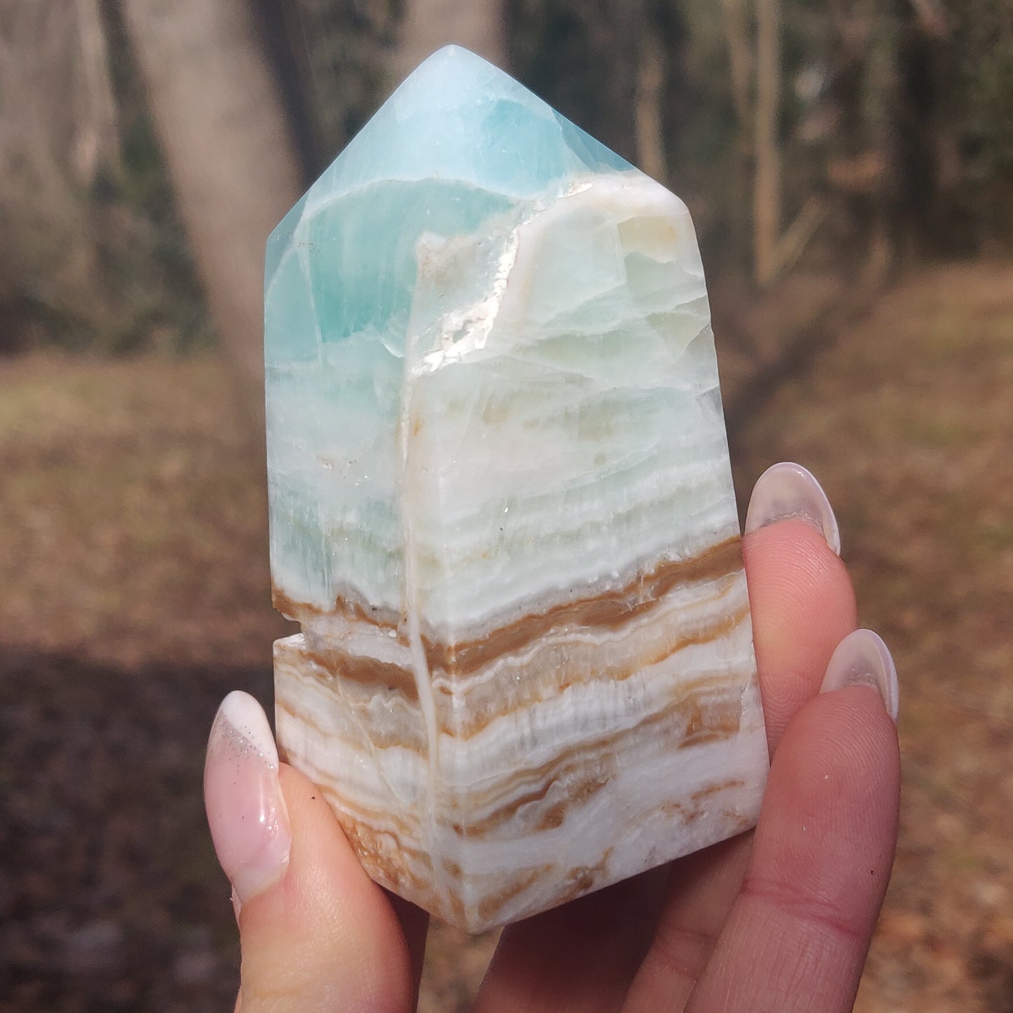 Caribbean Blue Calcite Tower (#1) - Simply Affinity