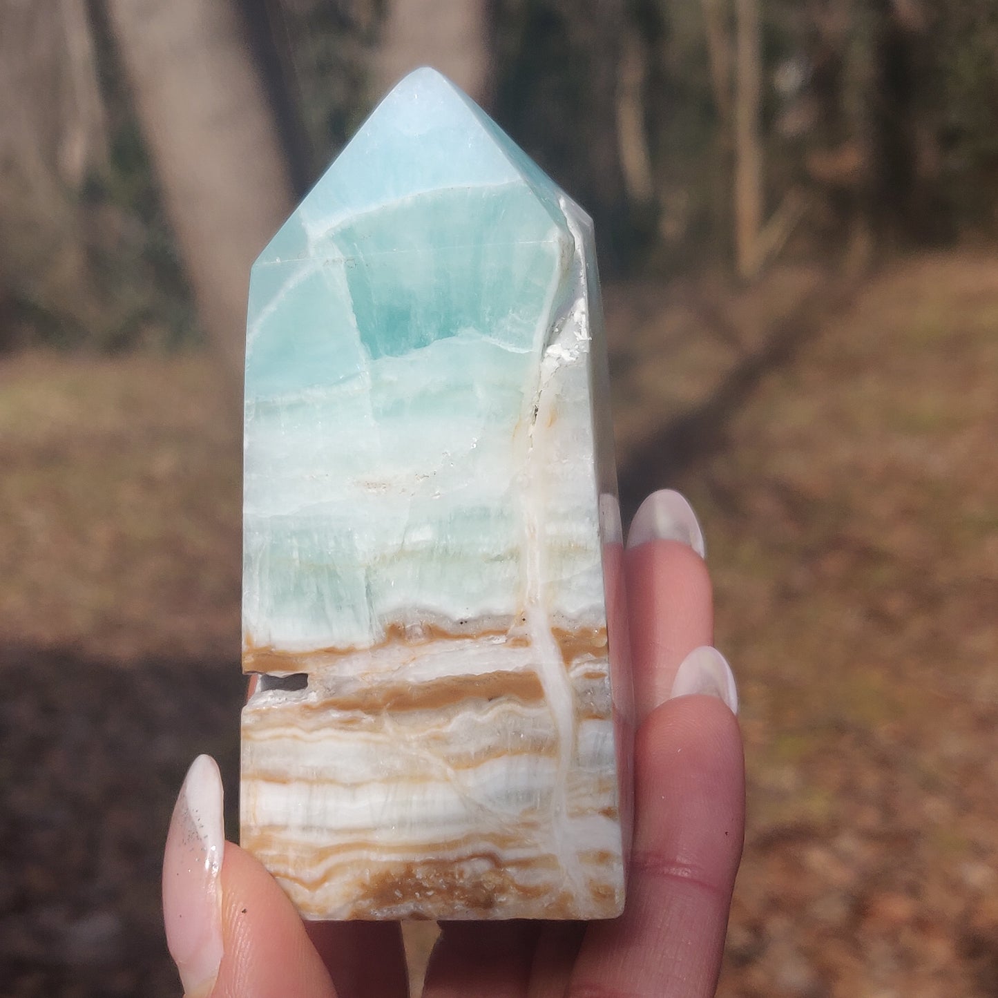Caribbean Blue Calcite Tower (#1) - Simply Affinity