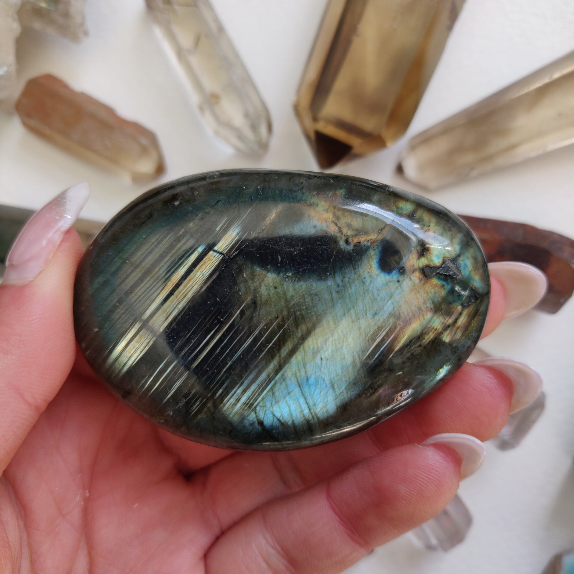 Labradorite Palm Stone (#63) - Simply Affinity