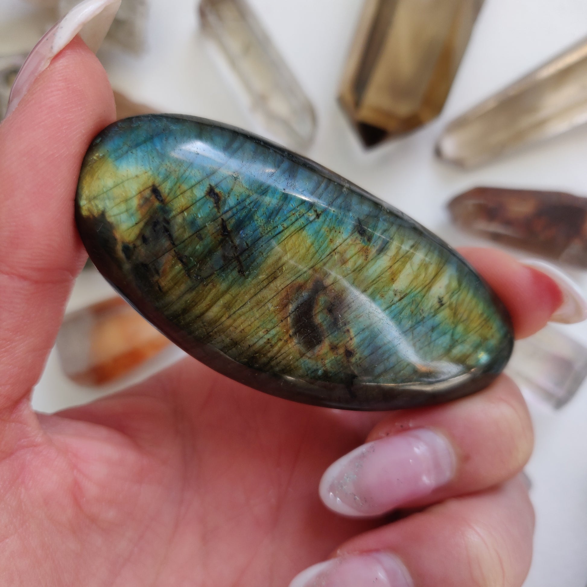Labradorite Palm Stone (#68) - Simply Affinity