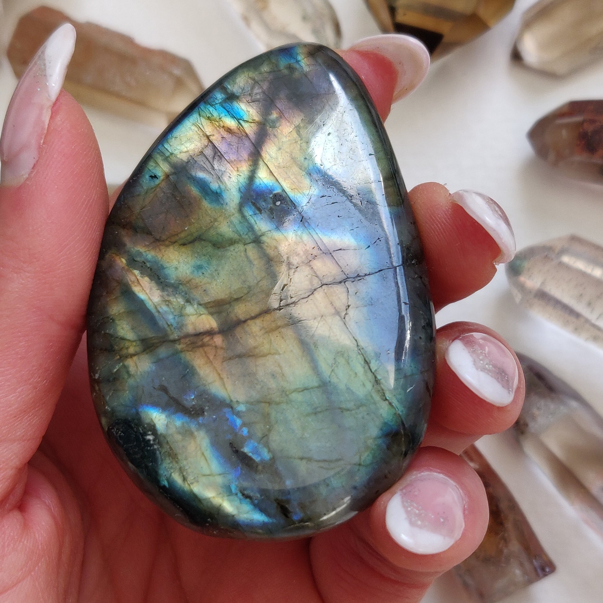 Labradorite Palm Stone (#162) - Simply Affinity