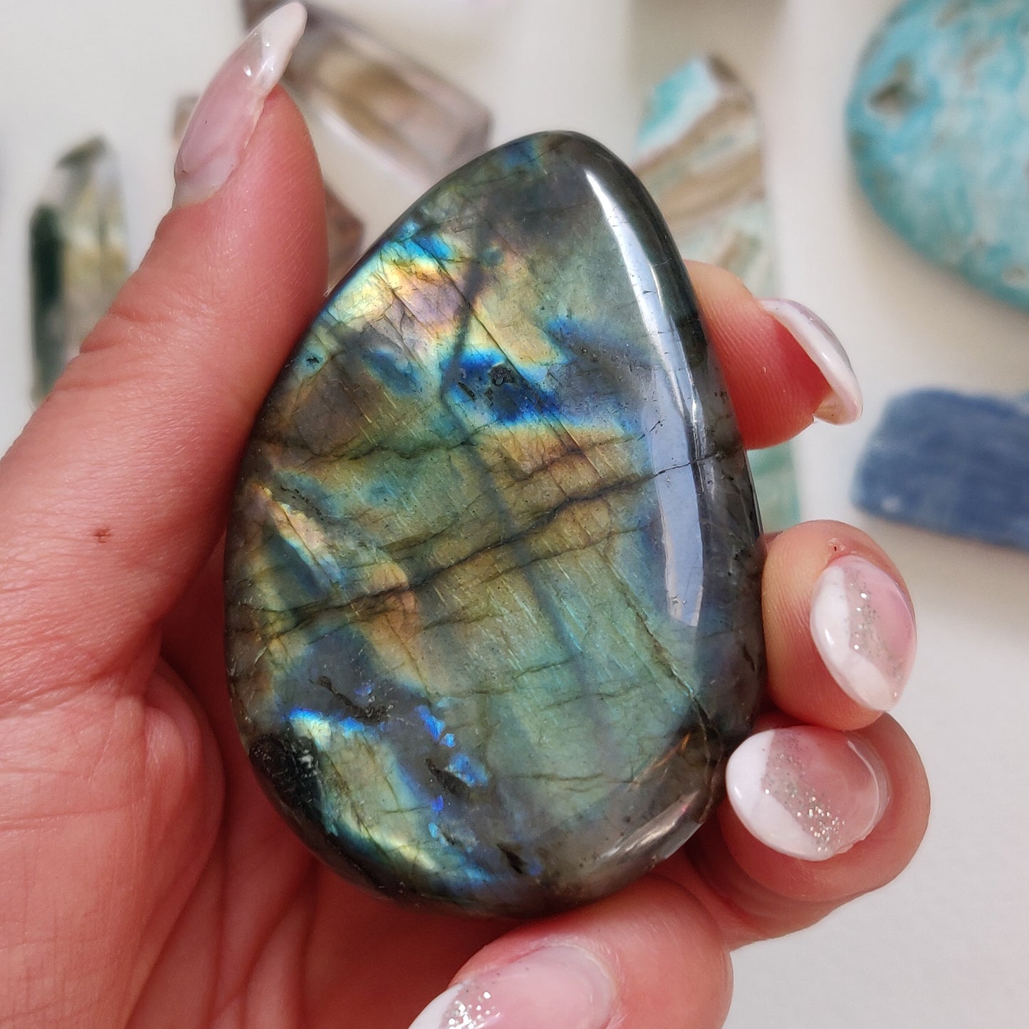 Labradorite Palm Stone (#162) - Simply Affinity