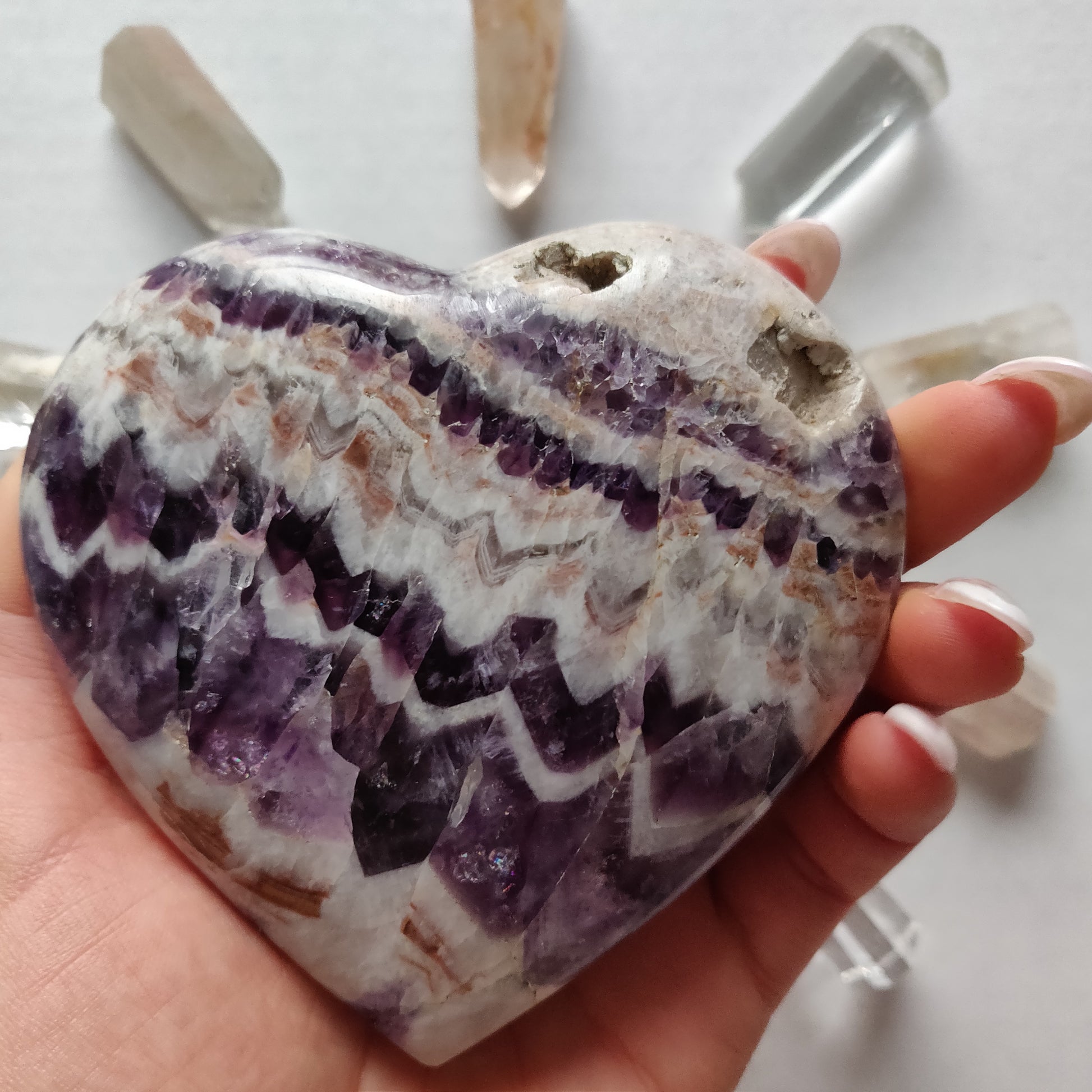 Chevron Amethyst Heart (#8) - Simply Affinity