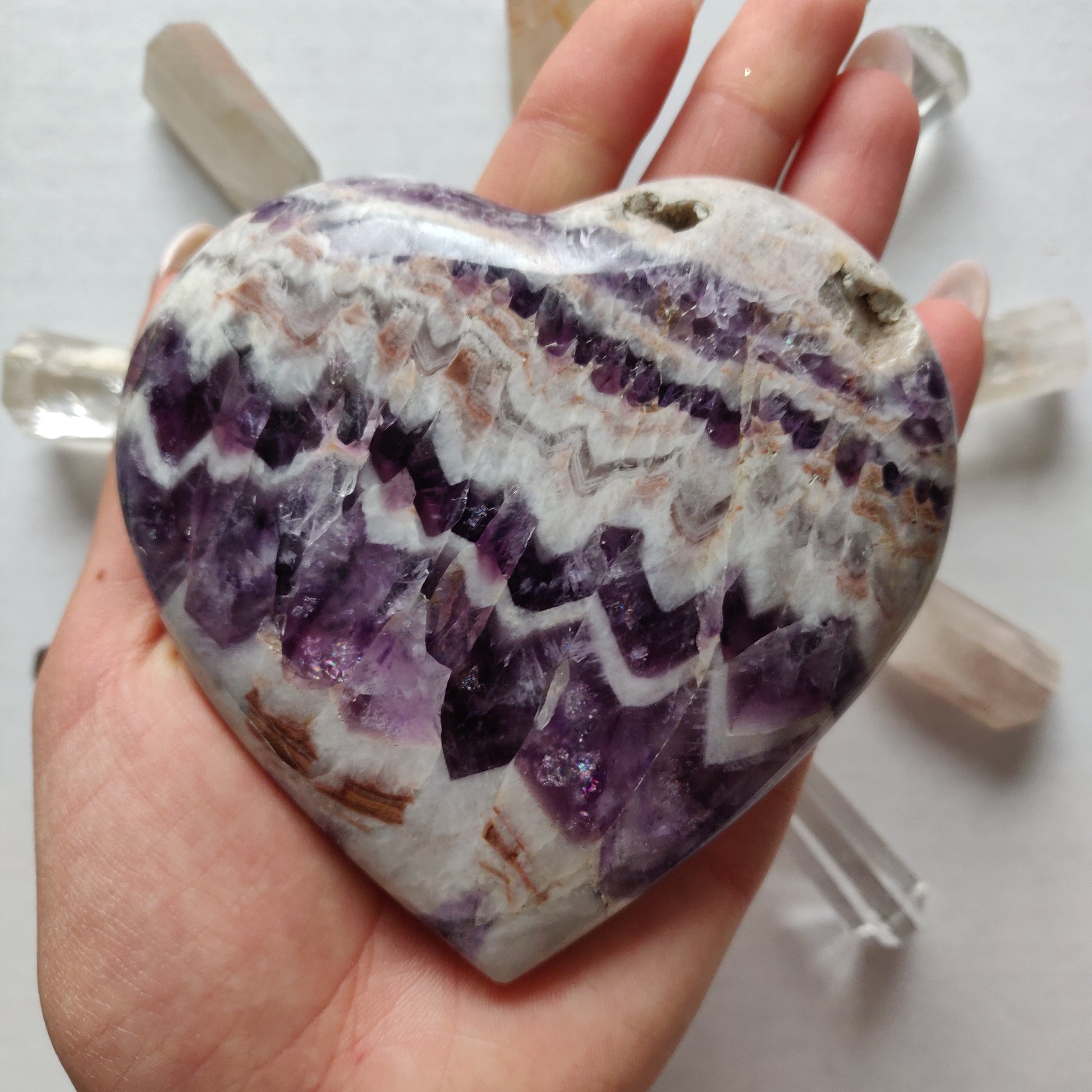 Chevron Amethyst Heart (#8) - Simply Affinity