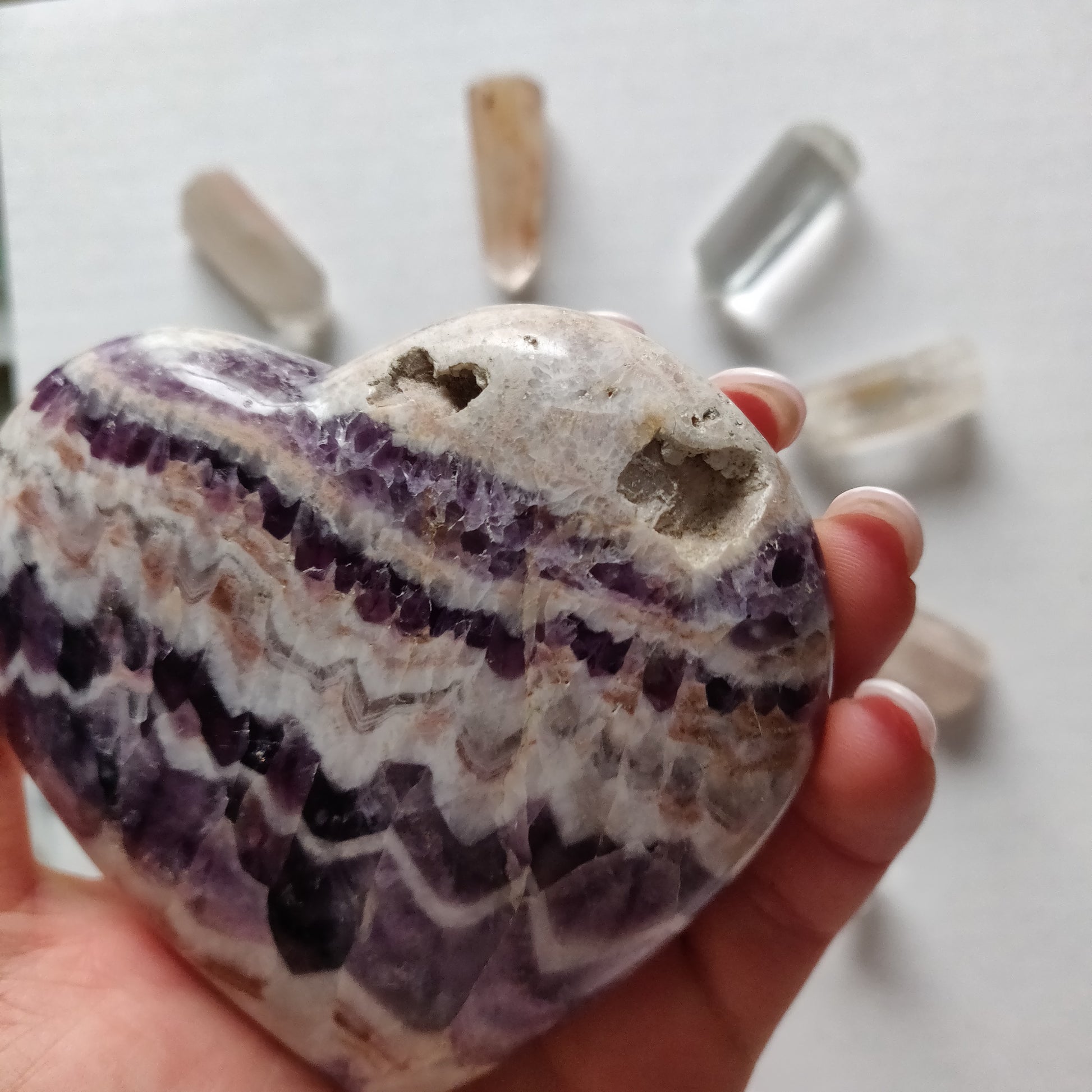 Chevron Amethyst Heart (#8) - Simply Affinity