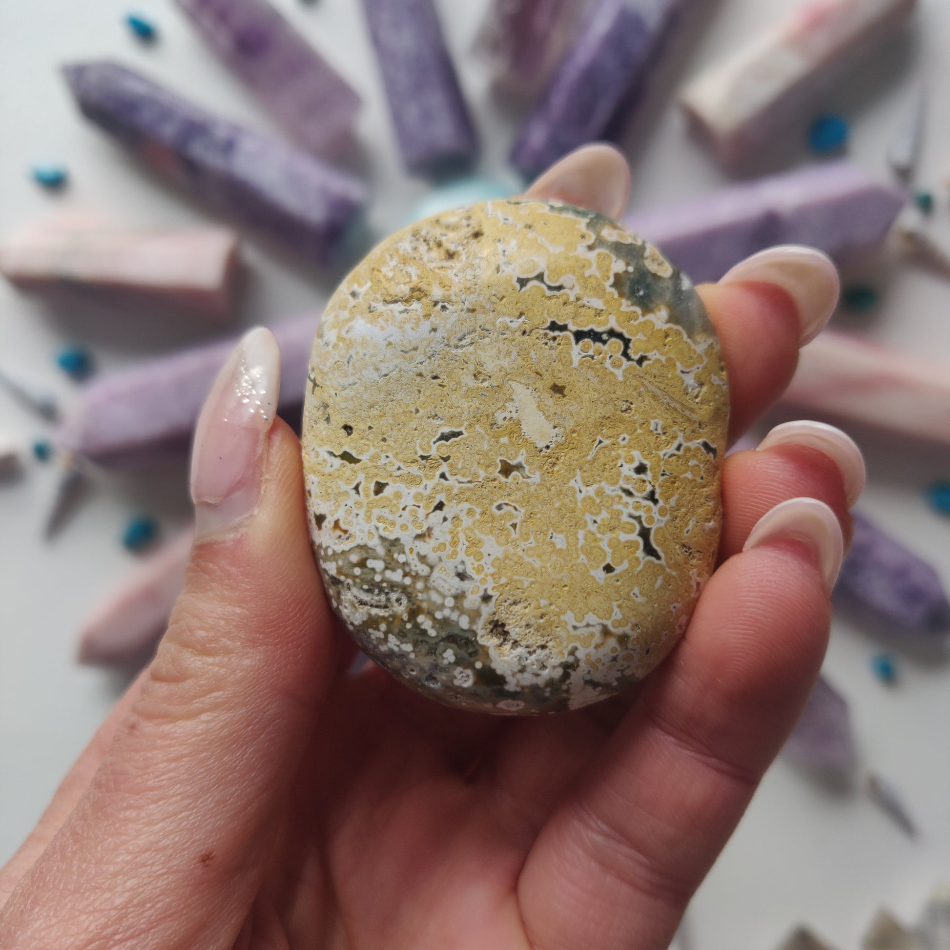 Ocean Jasper Palm Stone (#44) - Simply Affinity