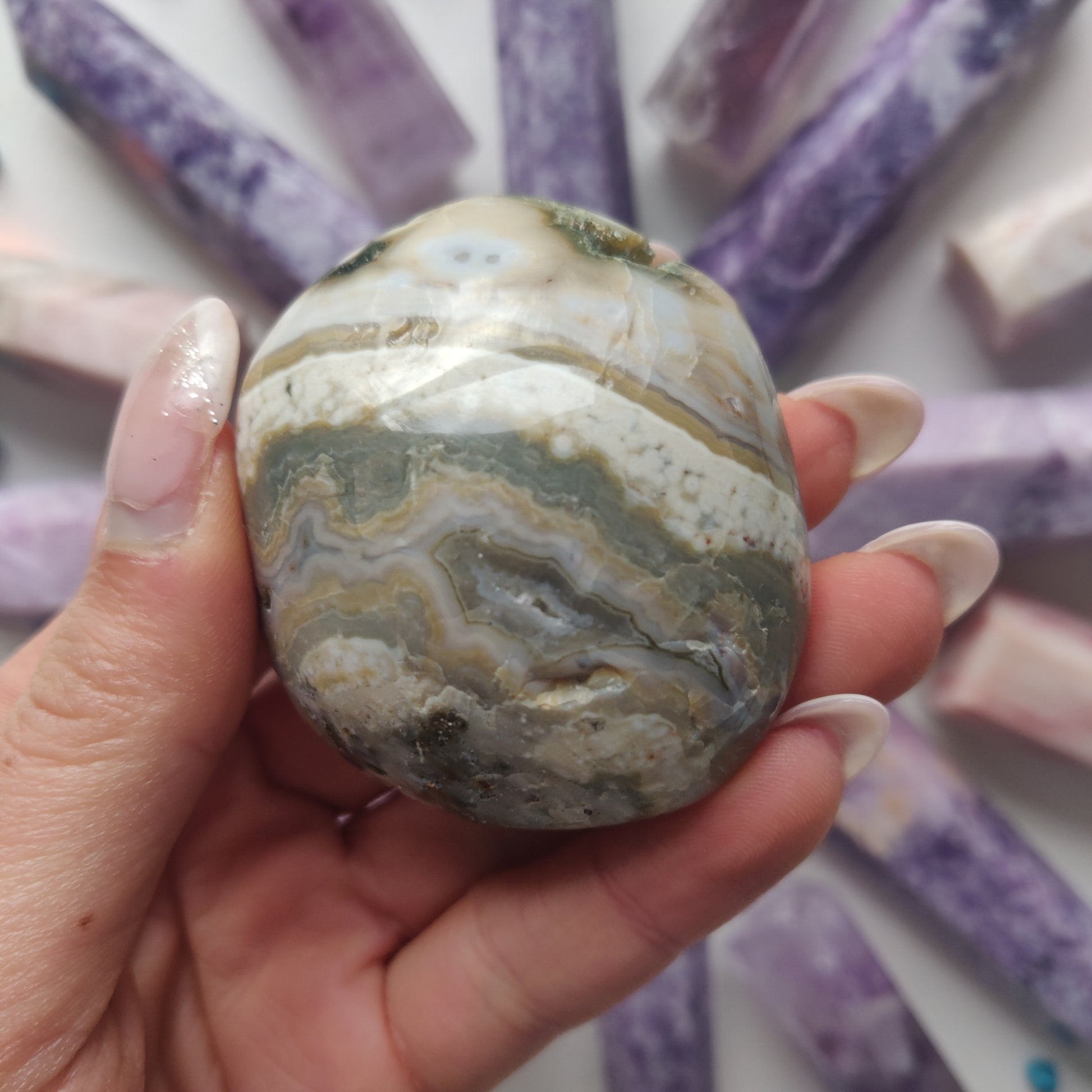 Ocean Jasper Palm Stone (#55) - Simply Affinity