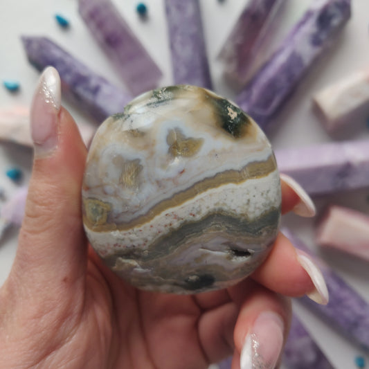 Ocean Jasper Palm Stone (#55) - Simply Affinity