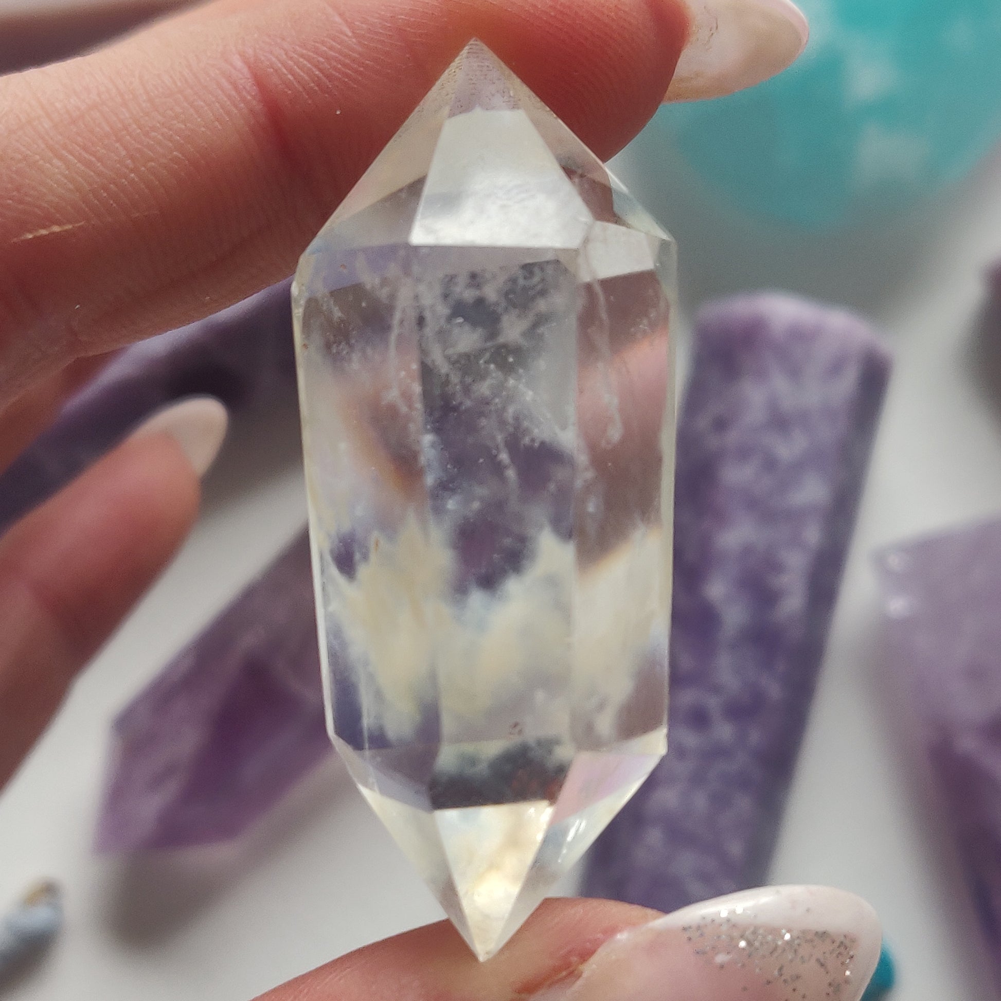 Double Terminated Quartz Point with Inclusions (#4) - Simply Affinity