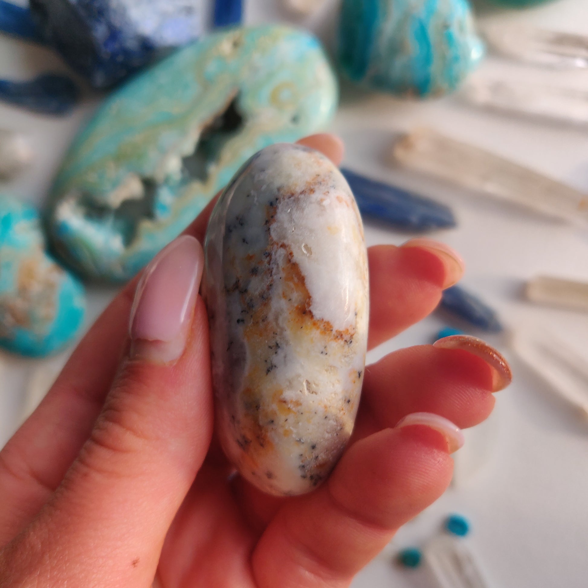 Purple Dendritic Opal Palm Stone (#43A) - Simply Affinity