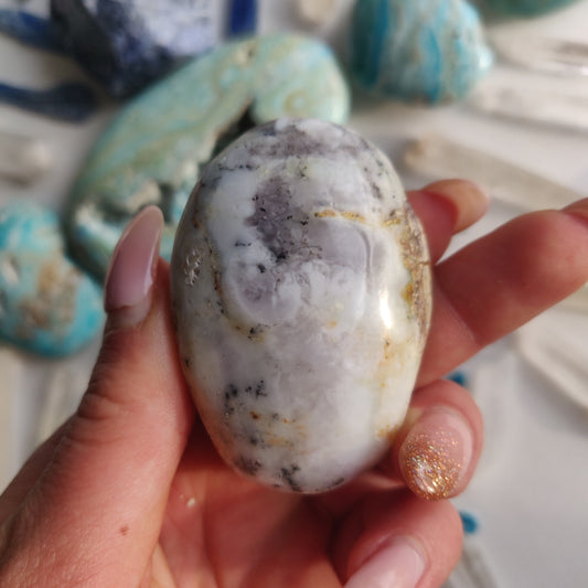 Purple Dendritic Opal Palm Stone (#43A) - Simply Affinity