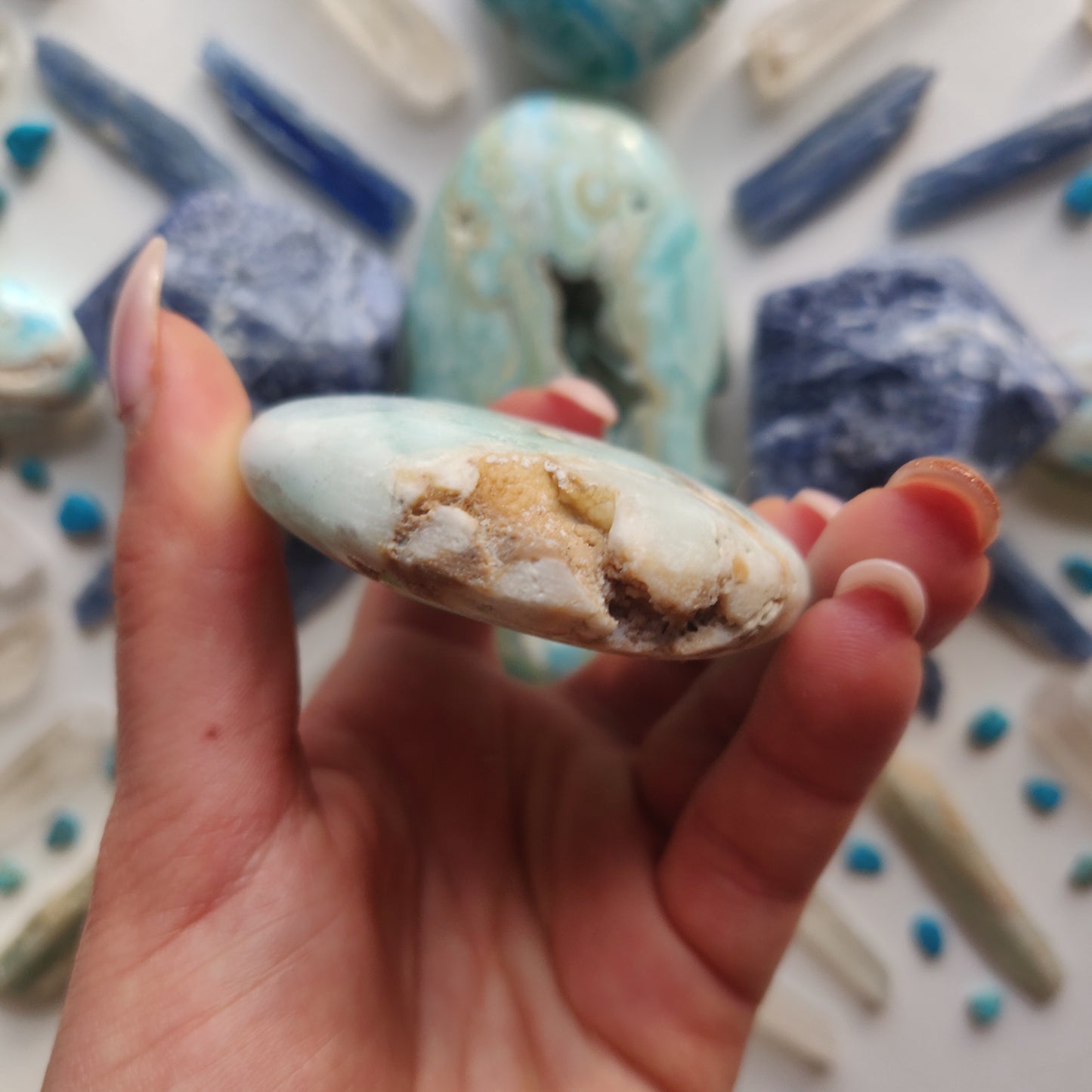 Caribbean Blue Calcite Palm Stone (#7) - Simply Affinity