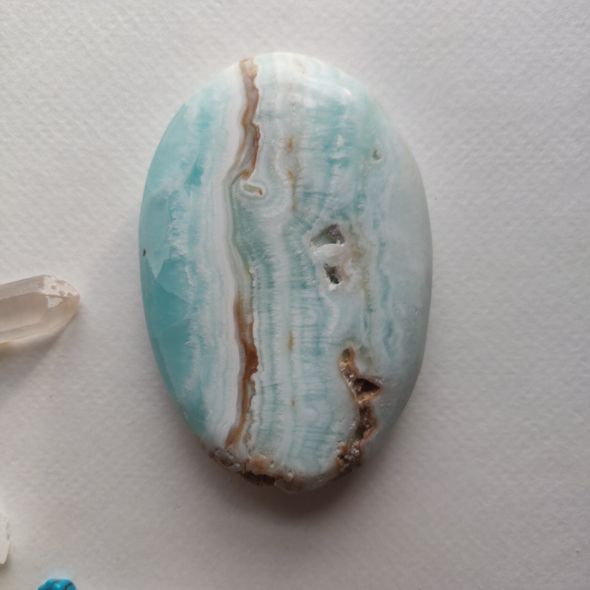 Caribbean Blue Calcite Palm Stone (#7) - Simply Affinity