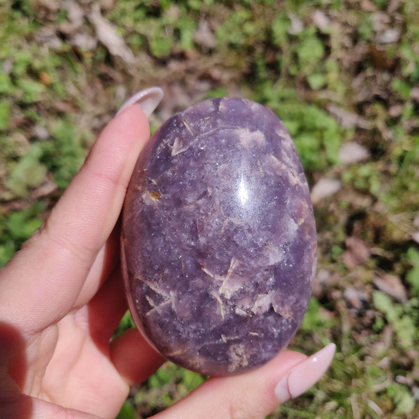 Lepidolite Palm Stone (#11) - Simply Affinity