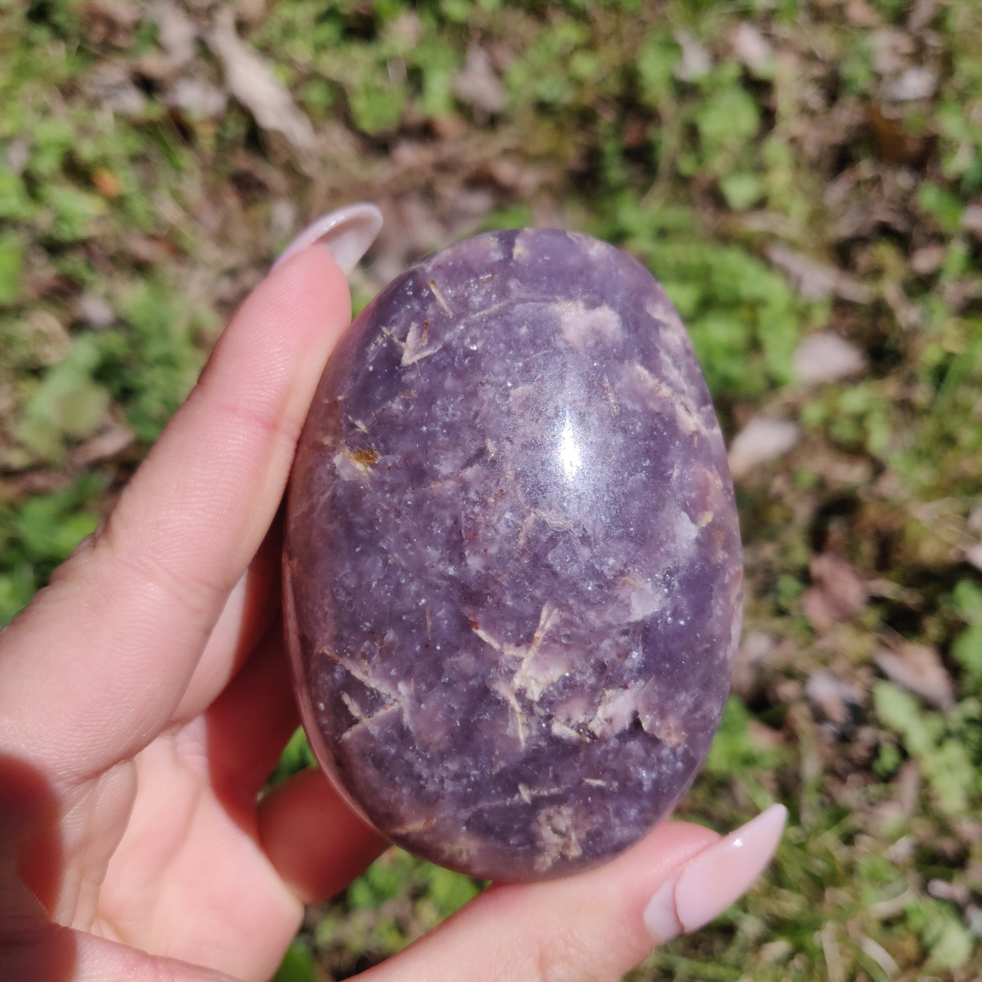 Lepidolite Palm Stone (#11) - Simply Affinity