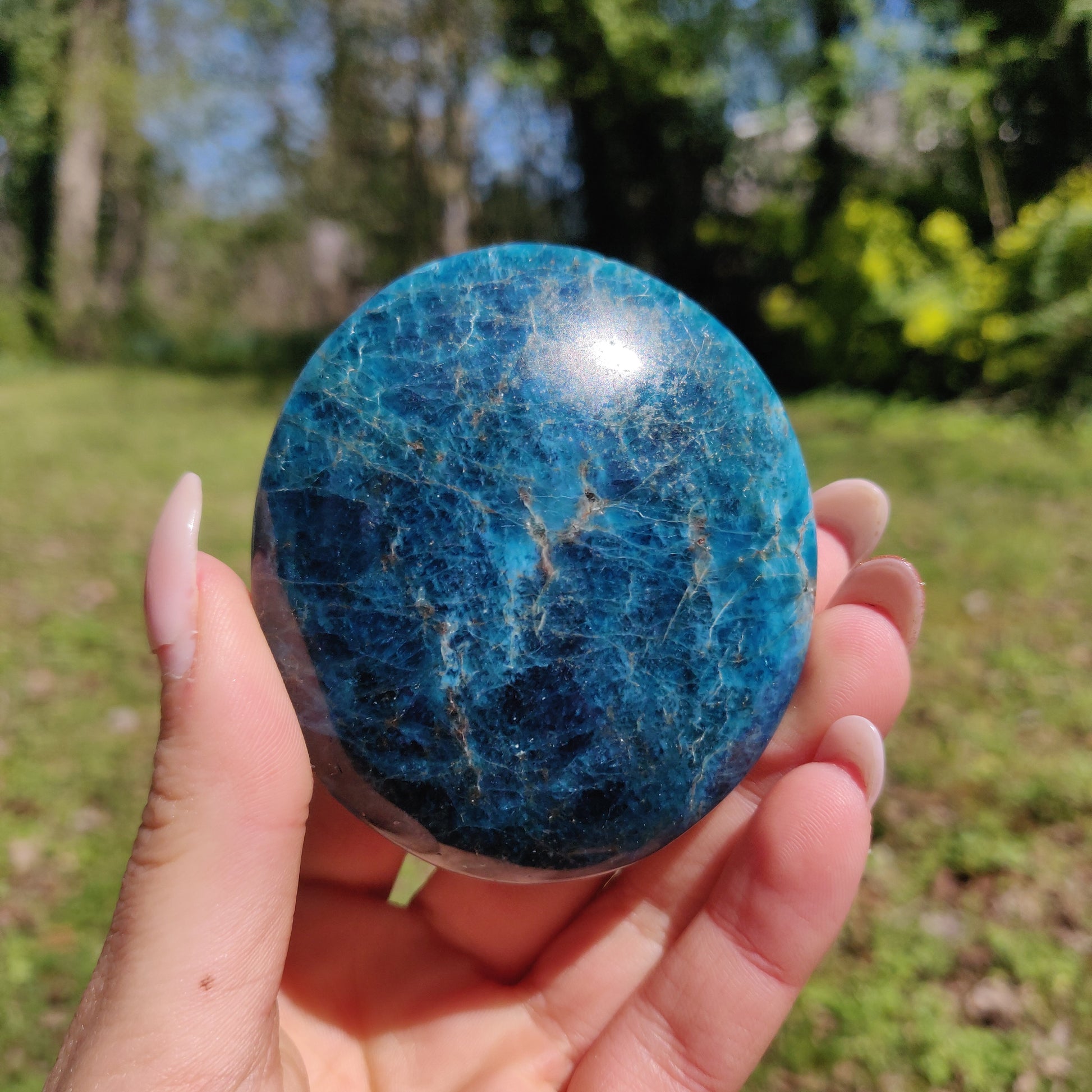 Blue Apatite Palm Stone (#3) - Simply Affinity