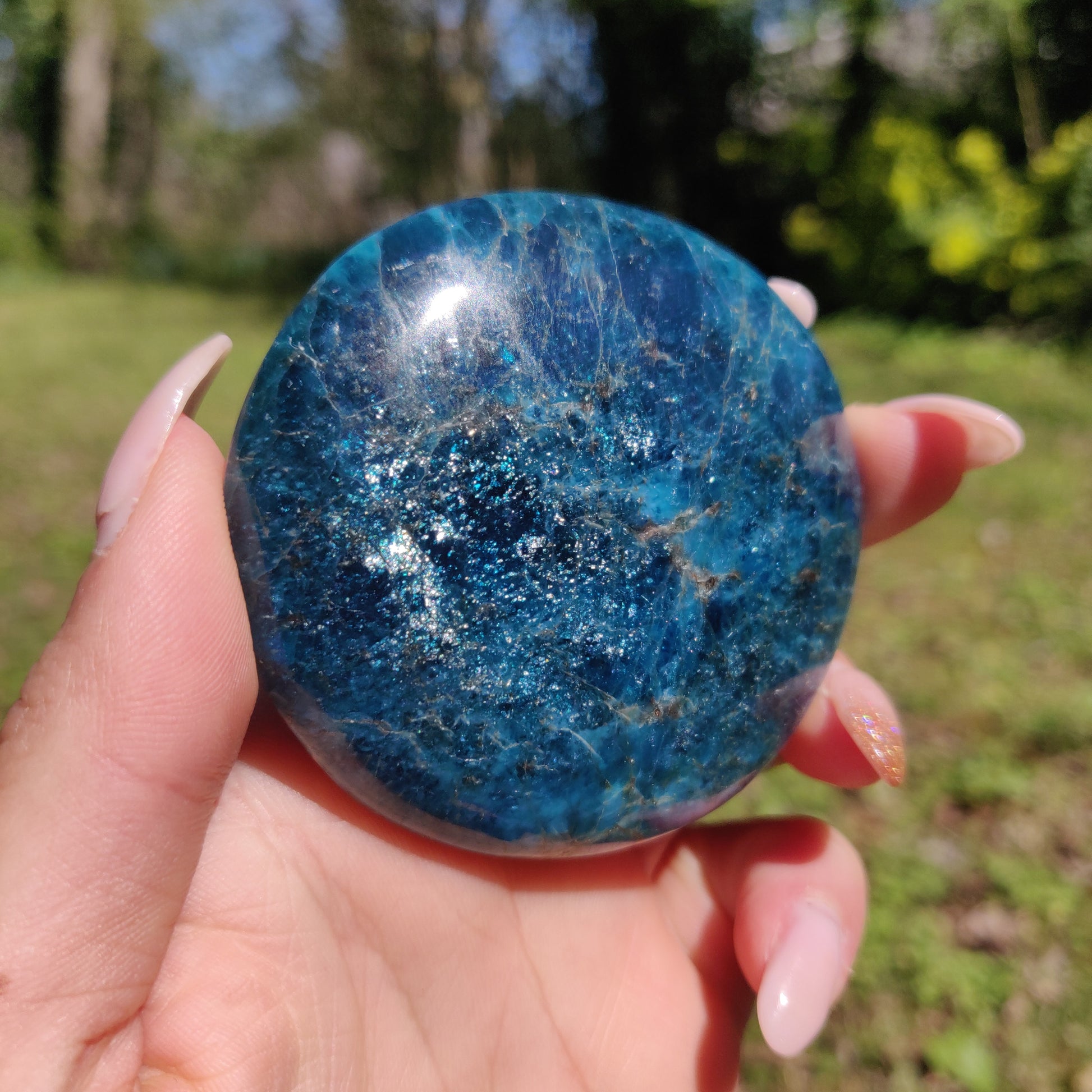 Blue Apatite Palm Stone (#3) - Simply Affinity
