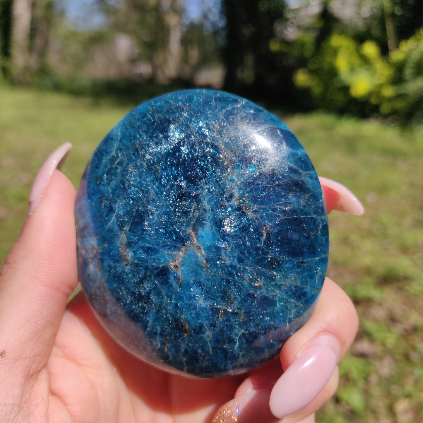 Blue Apatite Palm Stone (#3) - Simply Affinity