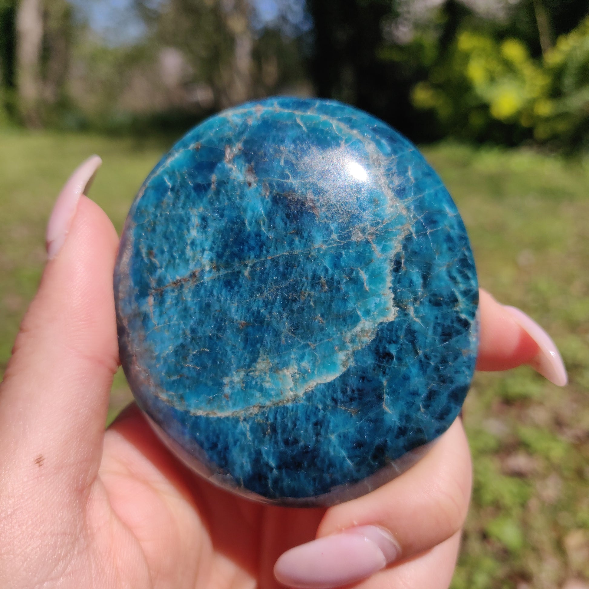 Blue Apatite Palm Stone (#3) - Simply Affinity