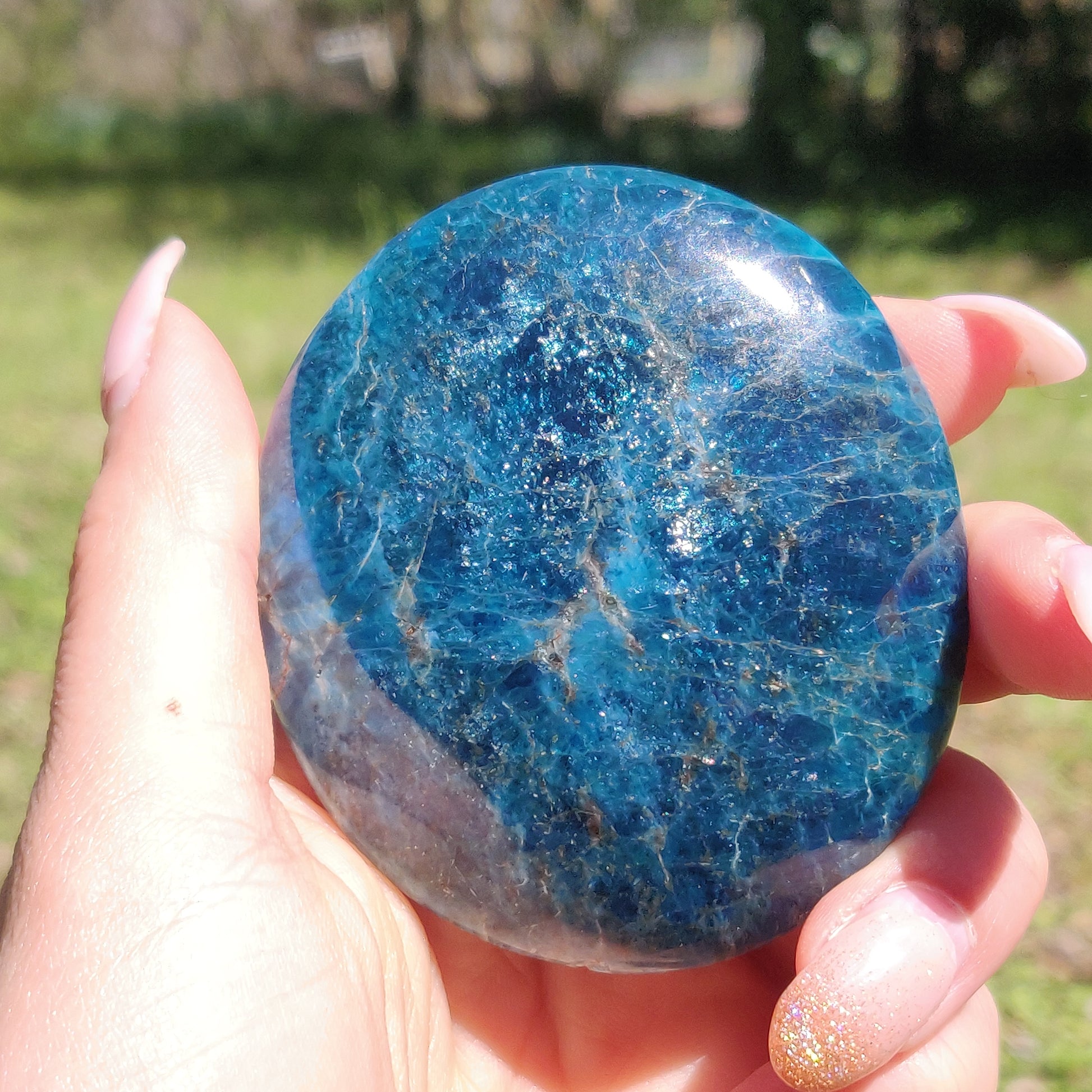 Blue Apatite Palm Stone (#3) - Simply Affinity