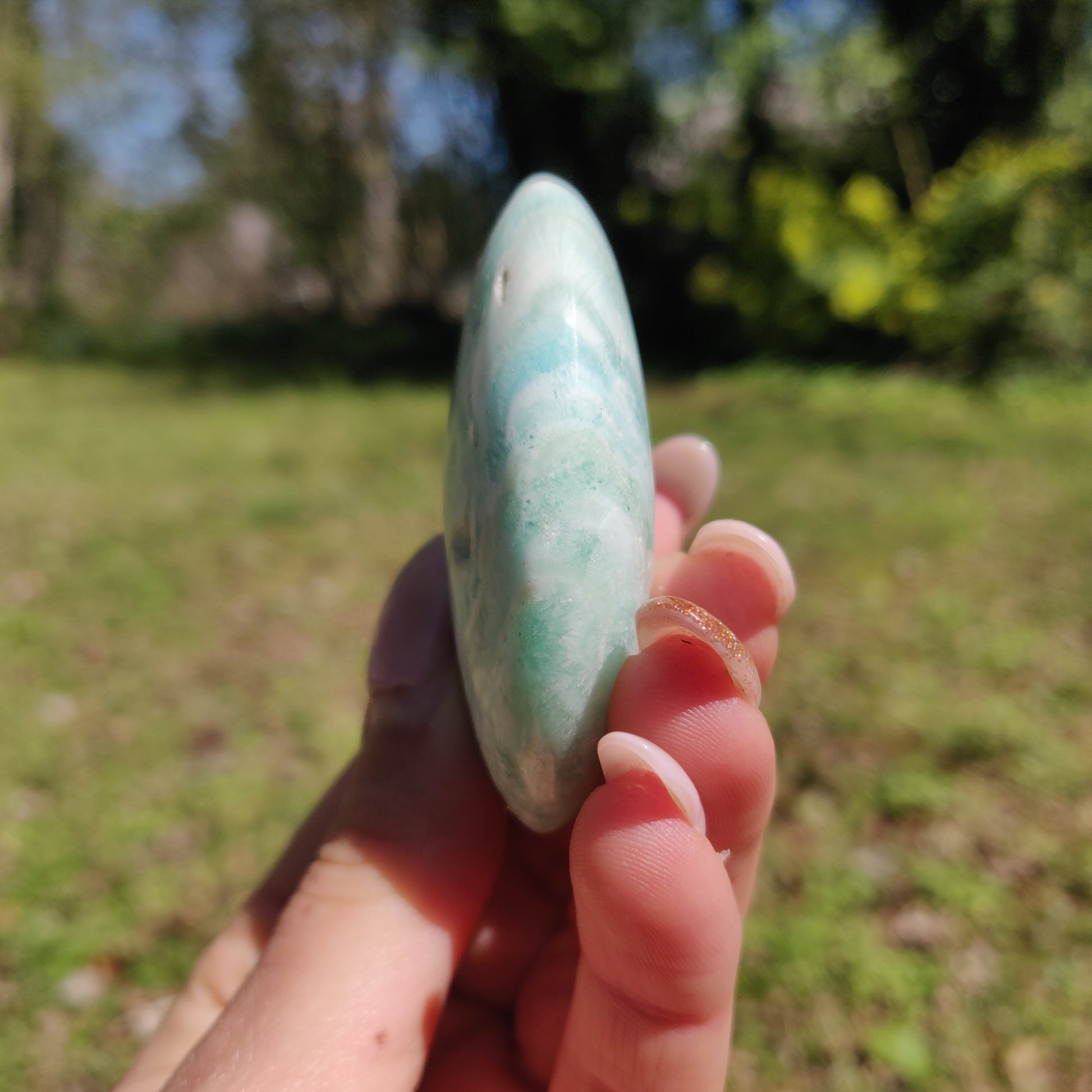 Blue Aragonite Palm Stone (#6) - Simply Affinity