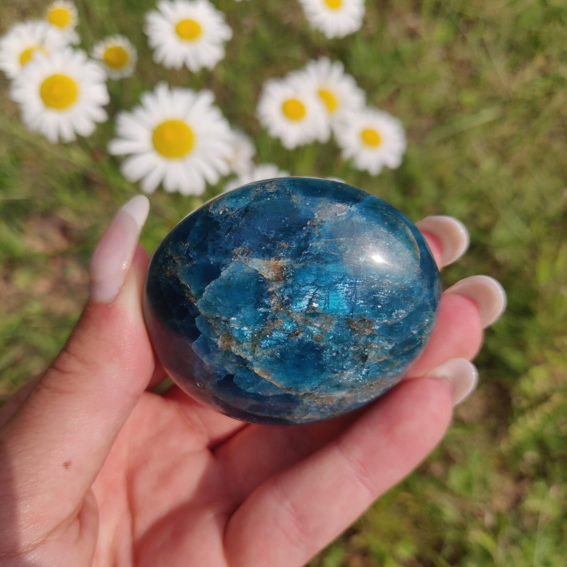 Blue Apatite Palm Stone (#15) - Simply Affinity