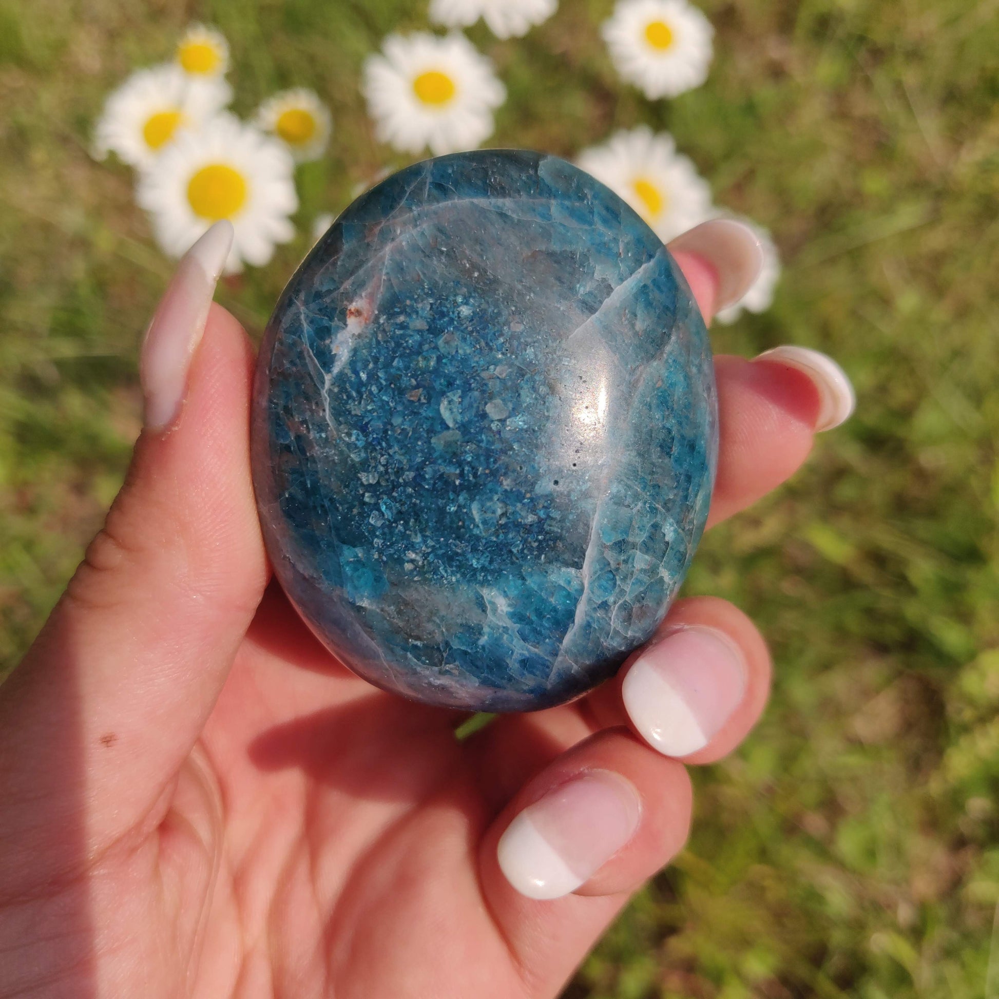 Blue Apatite Palm Stone (#16) - Simply Affinity
