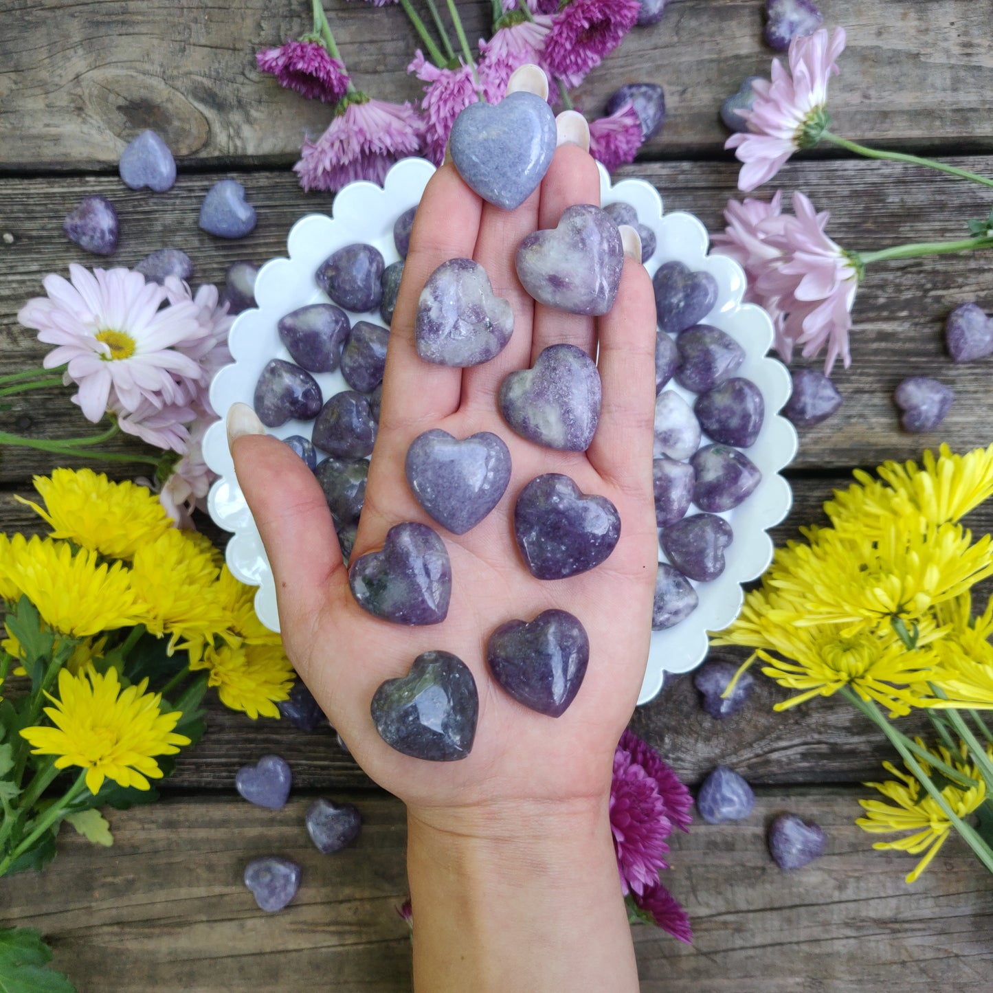 Mini Lepidolite Heart(s) (intuitively chosen) - Simply Affinity