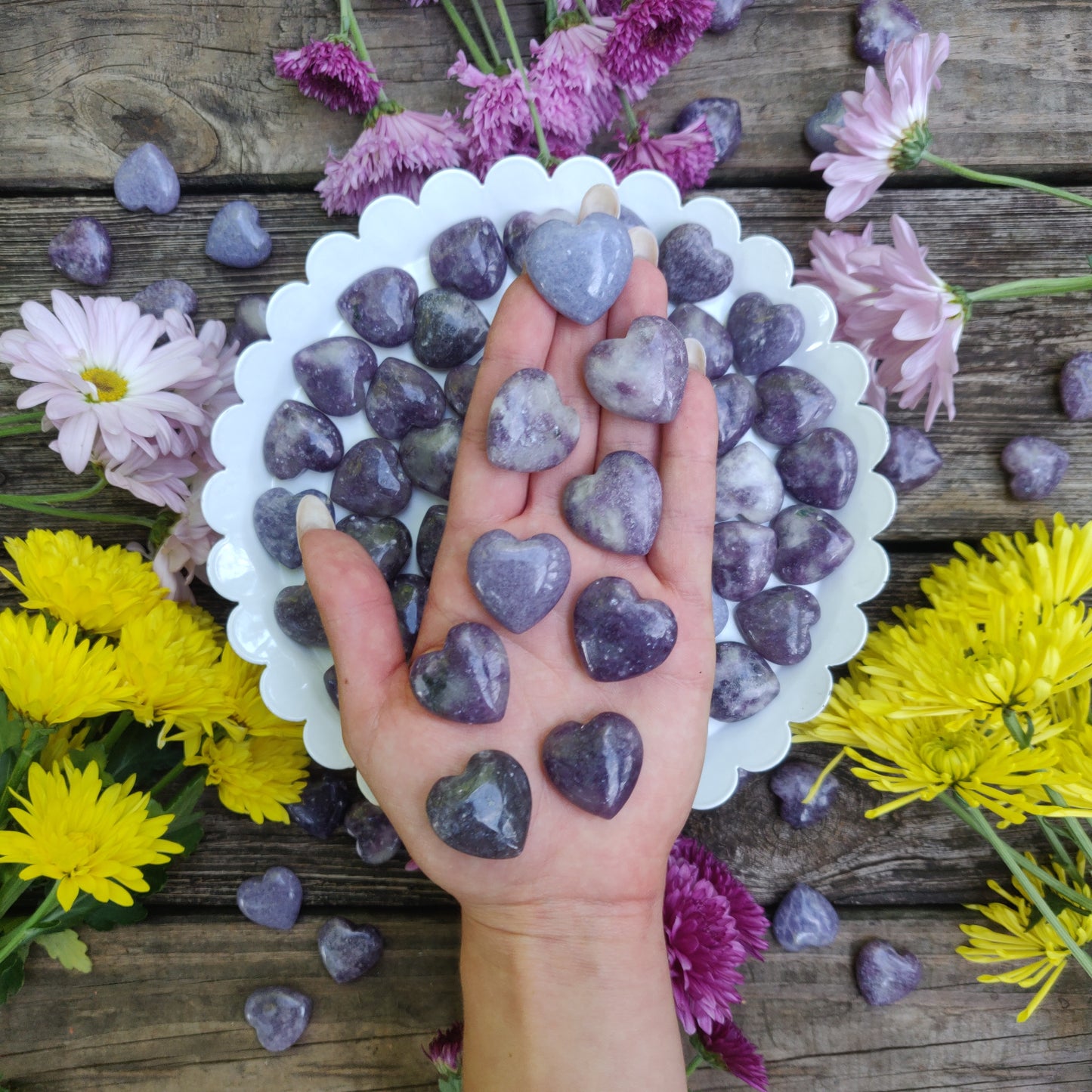 Mini Lepidolite Heart(s) (intuitively chosen) - Simply Affinity