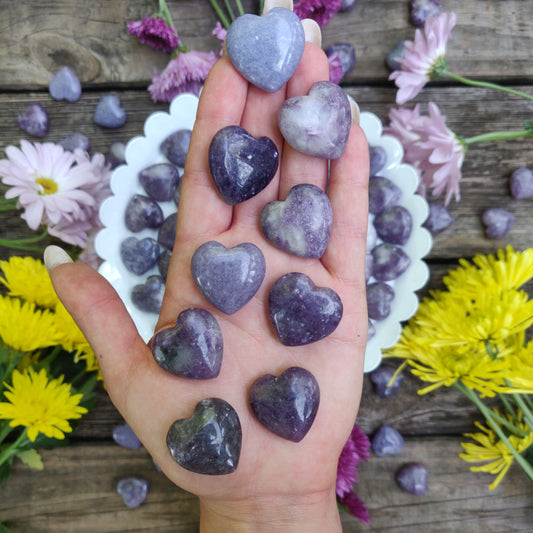 Mini Lepidolite Heart(s) (intuitively chosen) - Simply Affinity