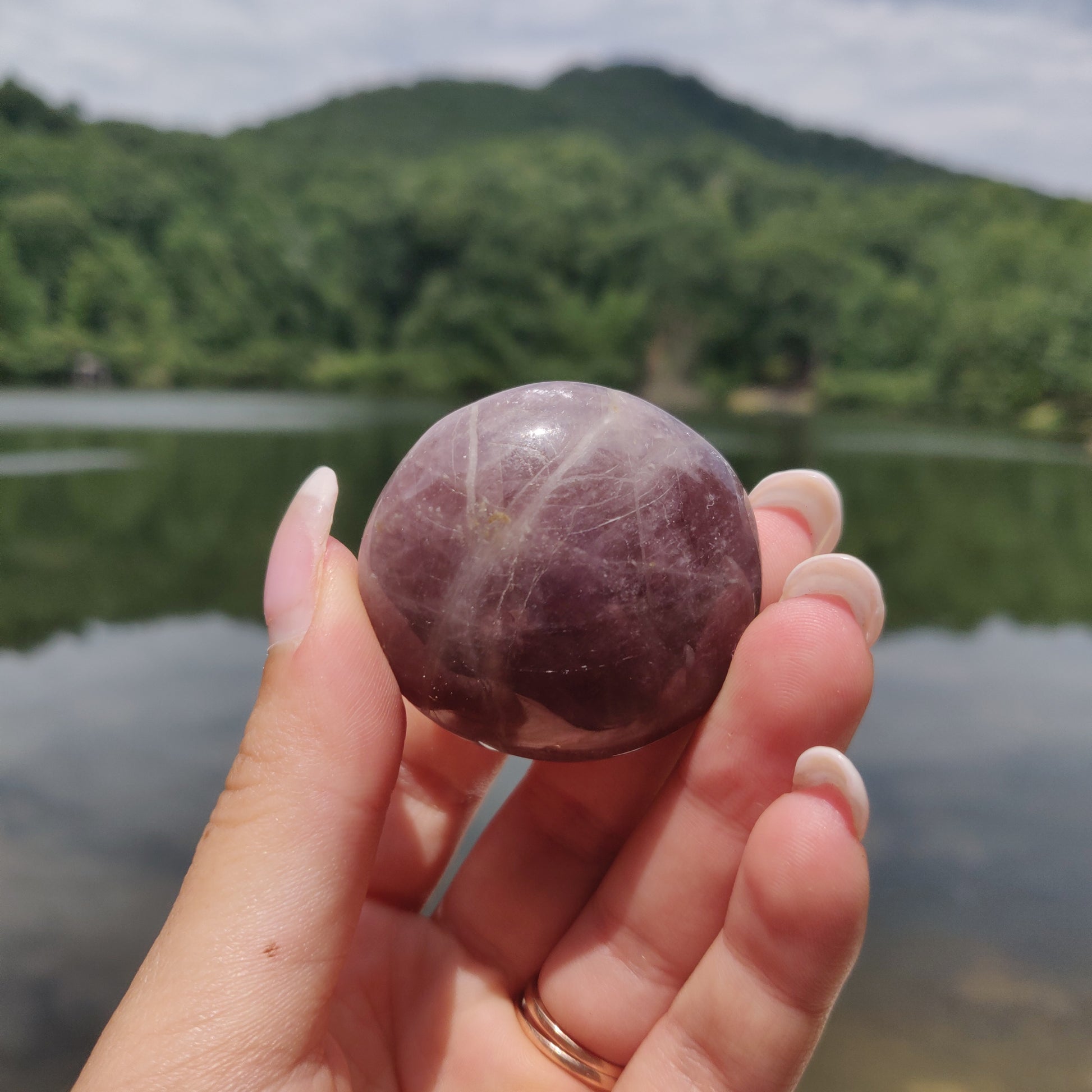 RARE Purple Anhydrite Palm Stone (#2) - Simply Affinity