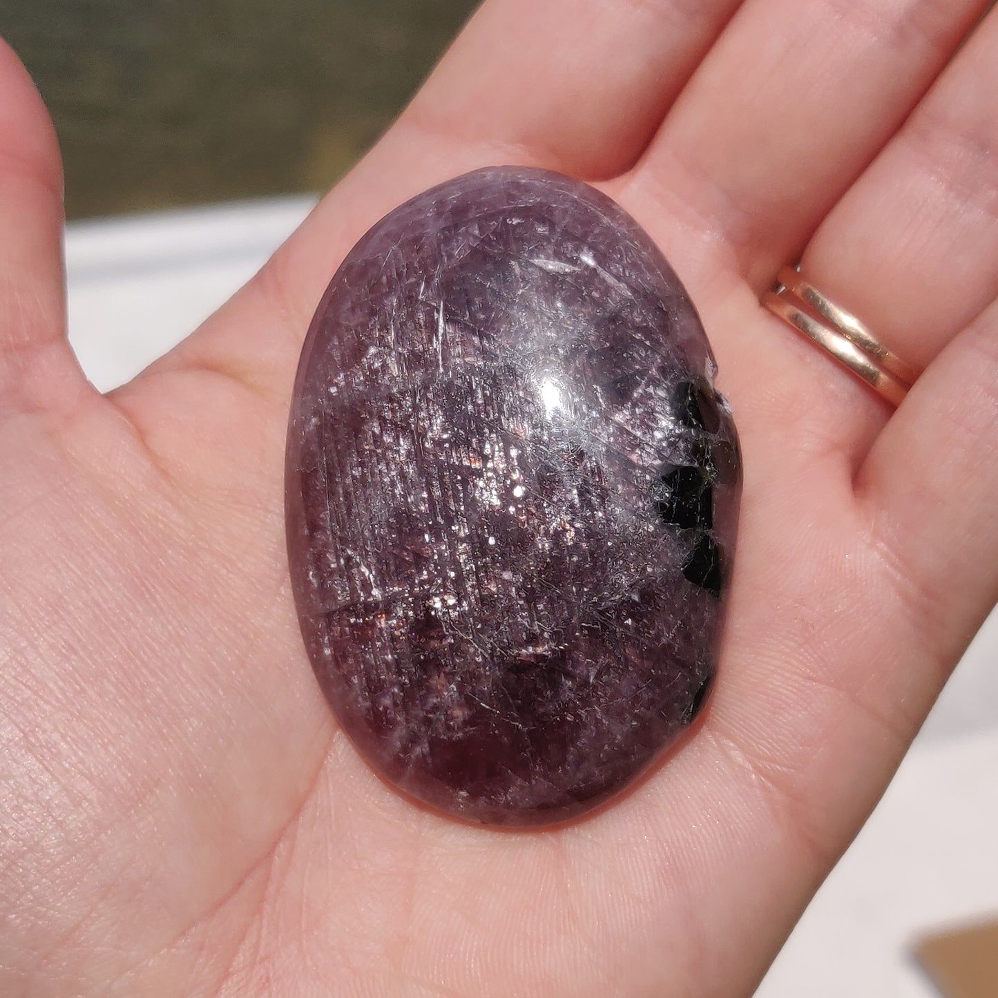 RARE Purple Anhydrite Palm Stone (#9) - Simply Affinity