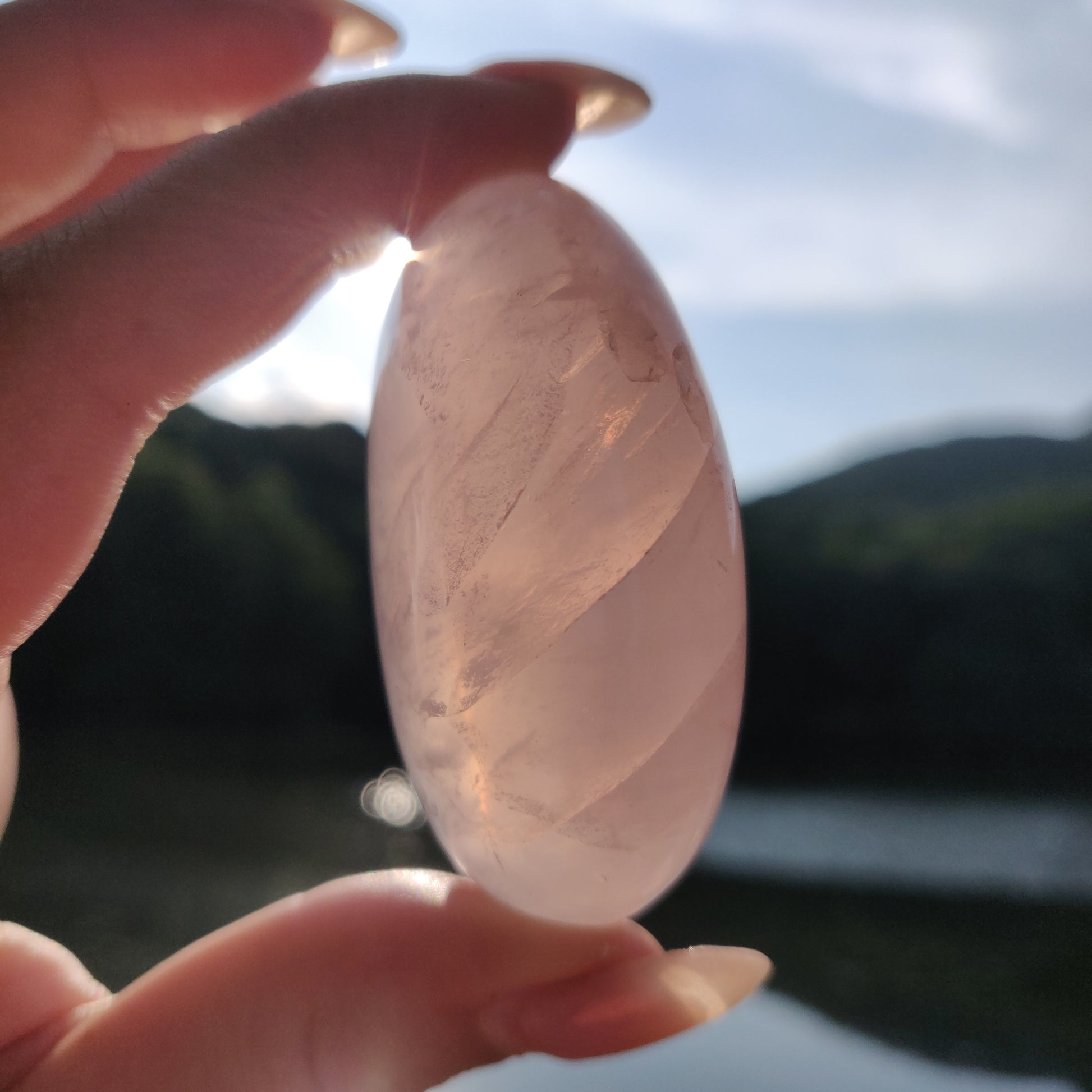 Rose Quartz Palm Stone, Star Rose Quartz (#4) - Simply Affinity