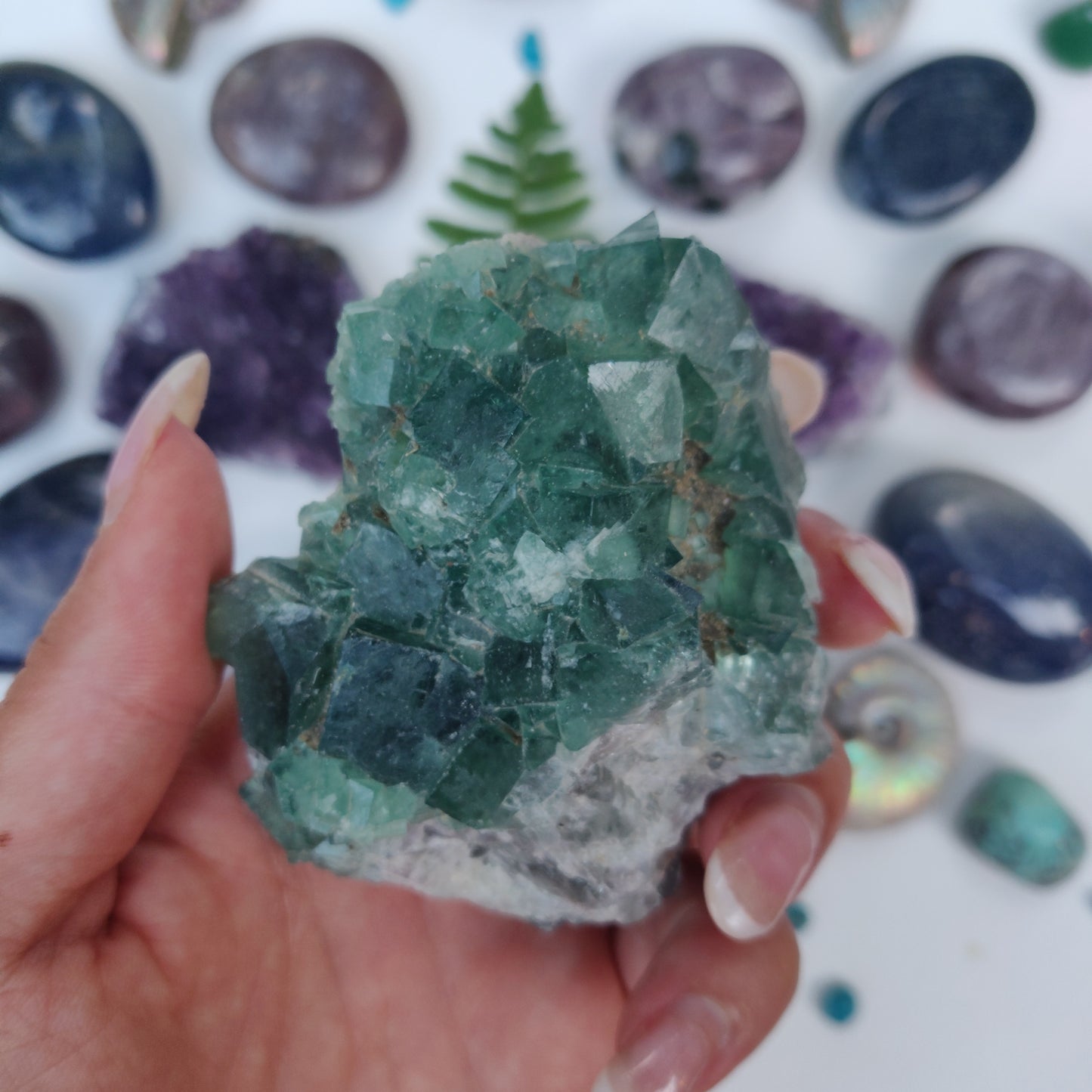 Raw Cubic Fluorite Cluster (#8) - Simply Affinity