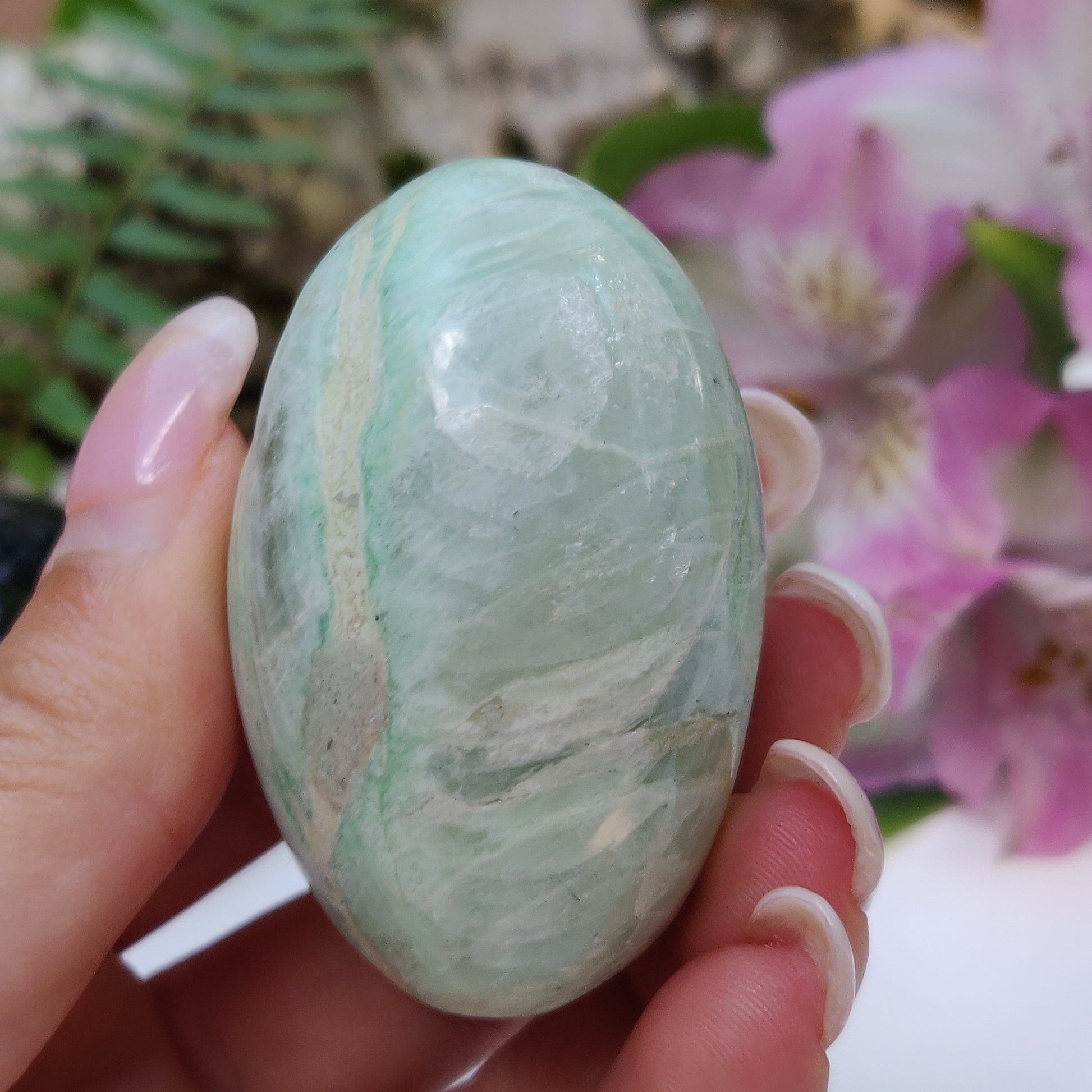 BLUE FLASH Garnierite Palm Stone (#11) - Simply Affinity