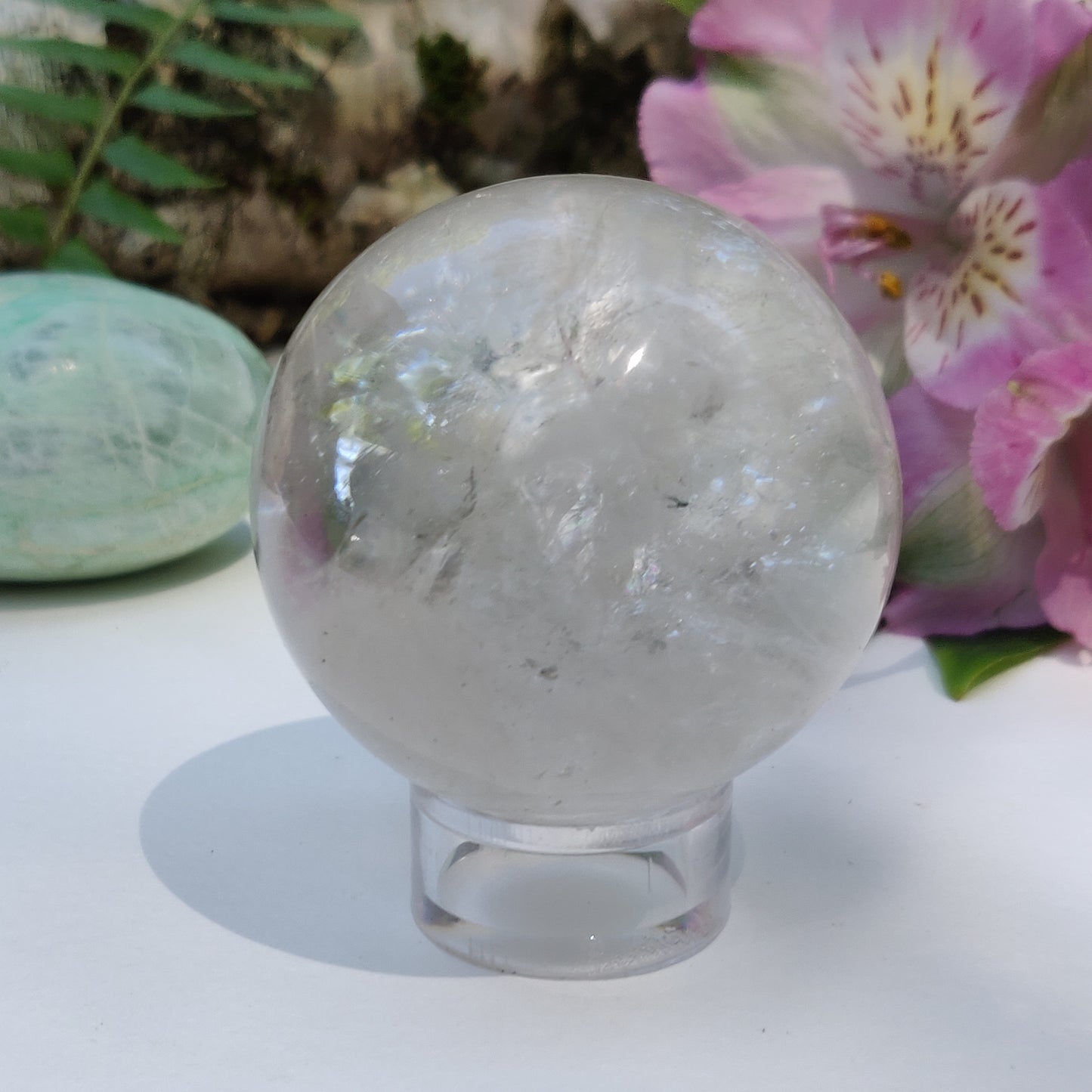Clear Quartz Sphere with Rainbow Inclusions (#1) - Simply Affinity