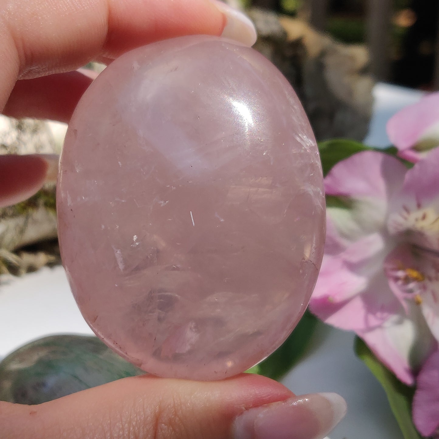 Rose Quartz Palm Stone (#18) - Simply Affinity