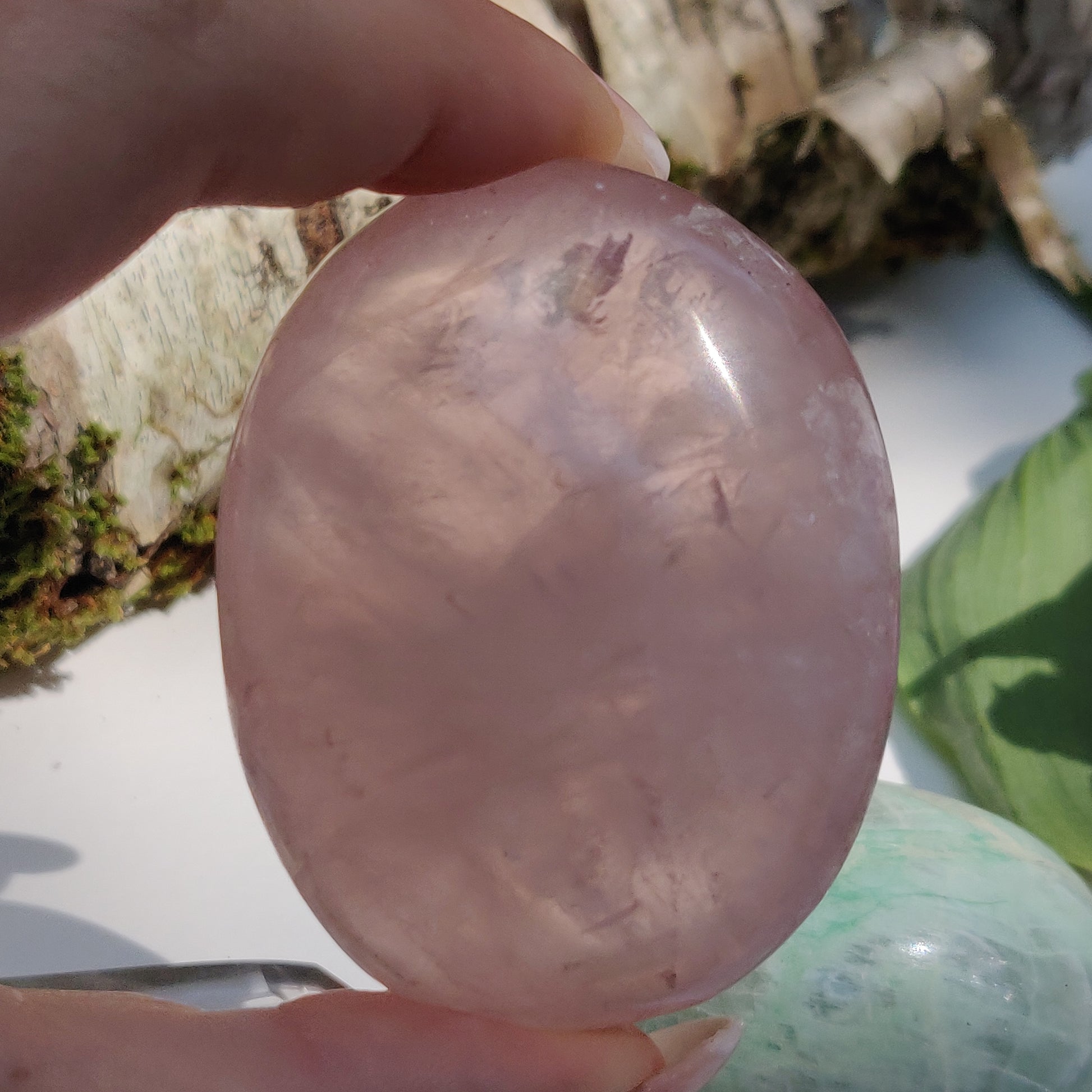 Rose Quartz Palm Stone (#18) - Simply Affinity