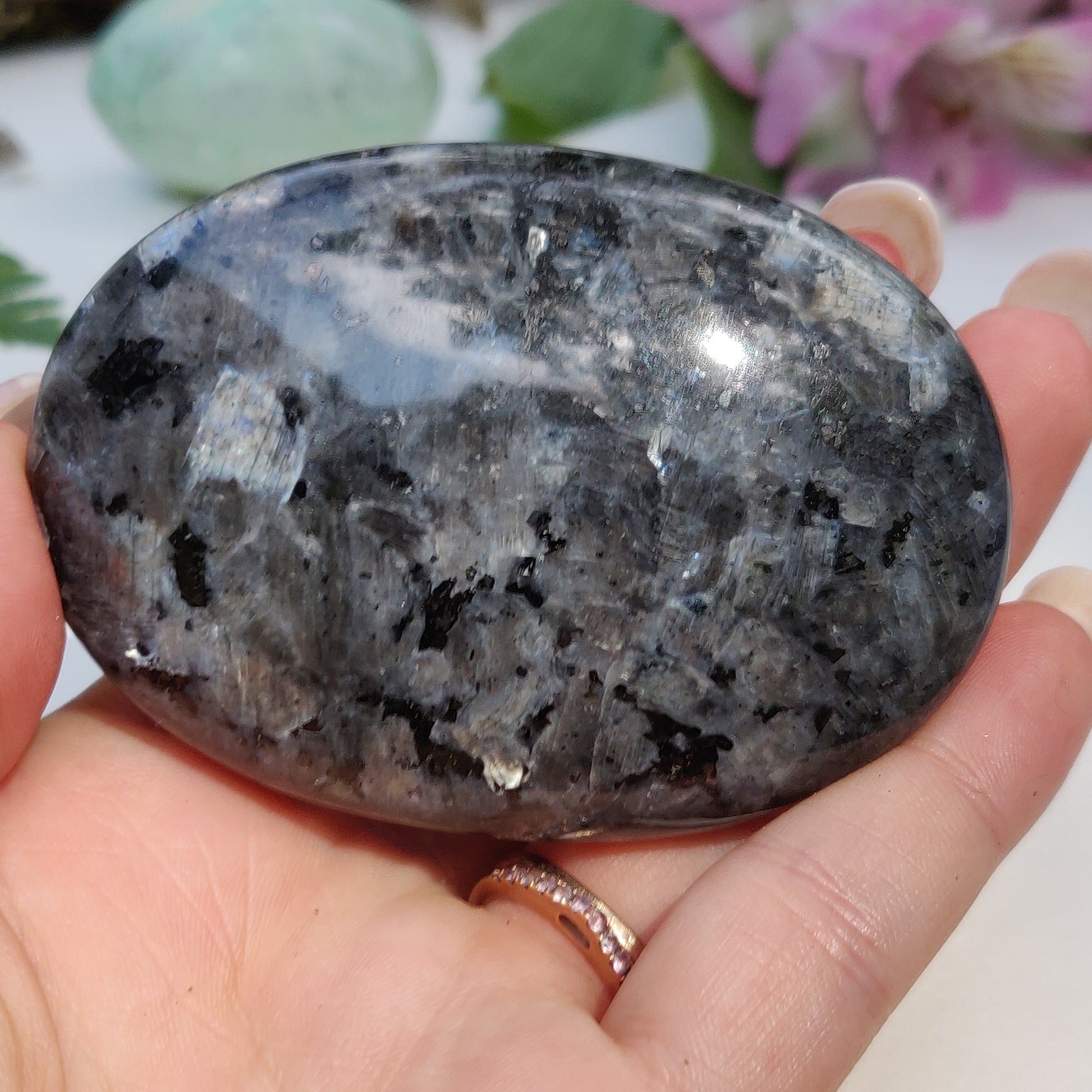 Larvikite Palm Stone (#13) - Simply Affinity