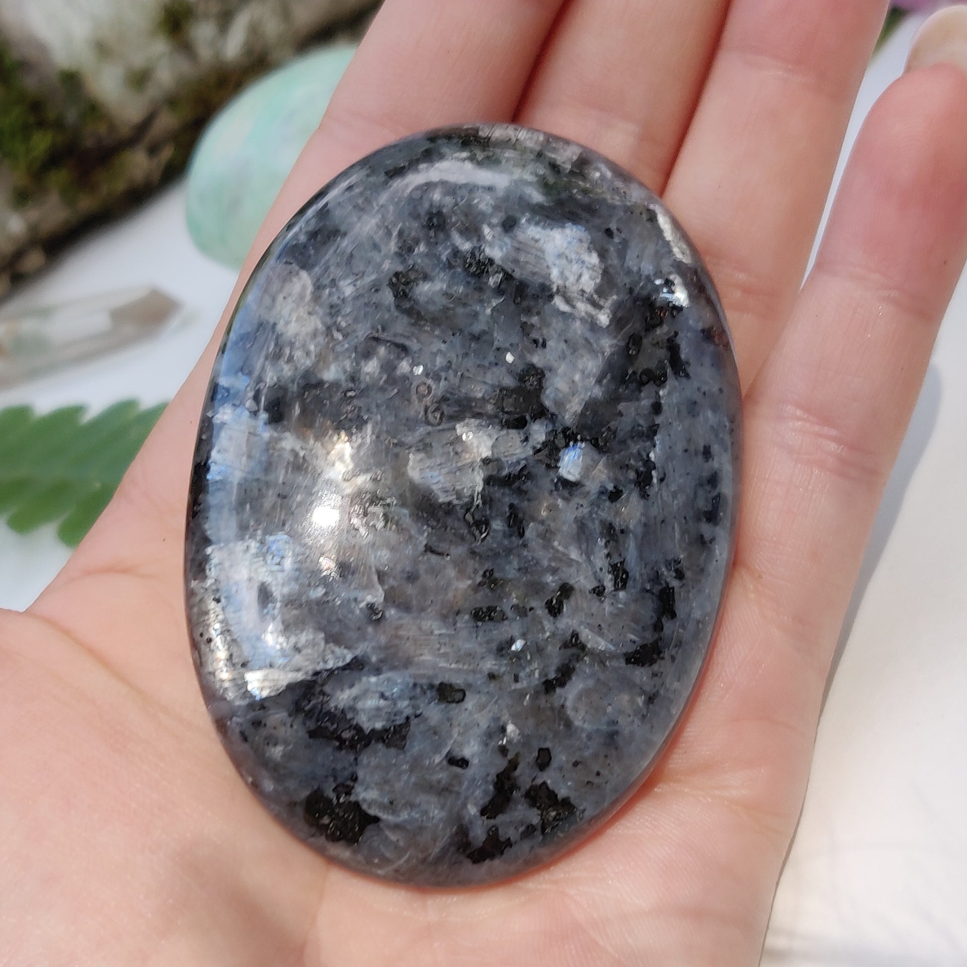Larvikite Palm Stone (#13) - Simply Affinity