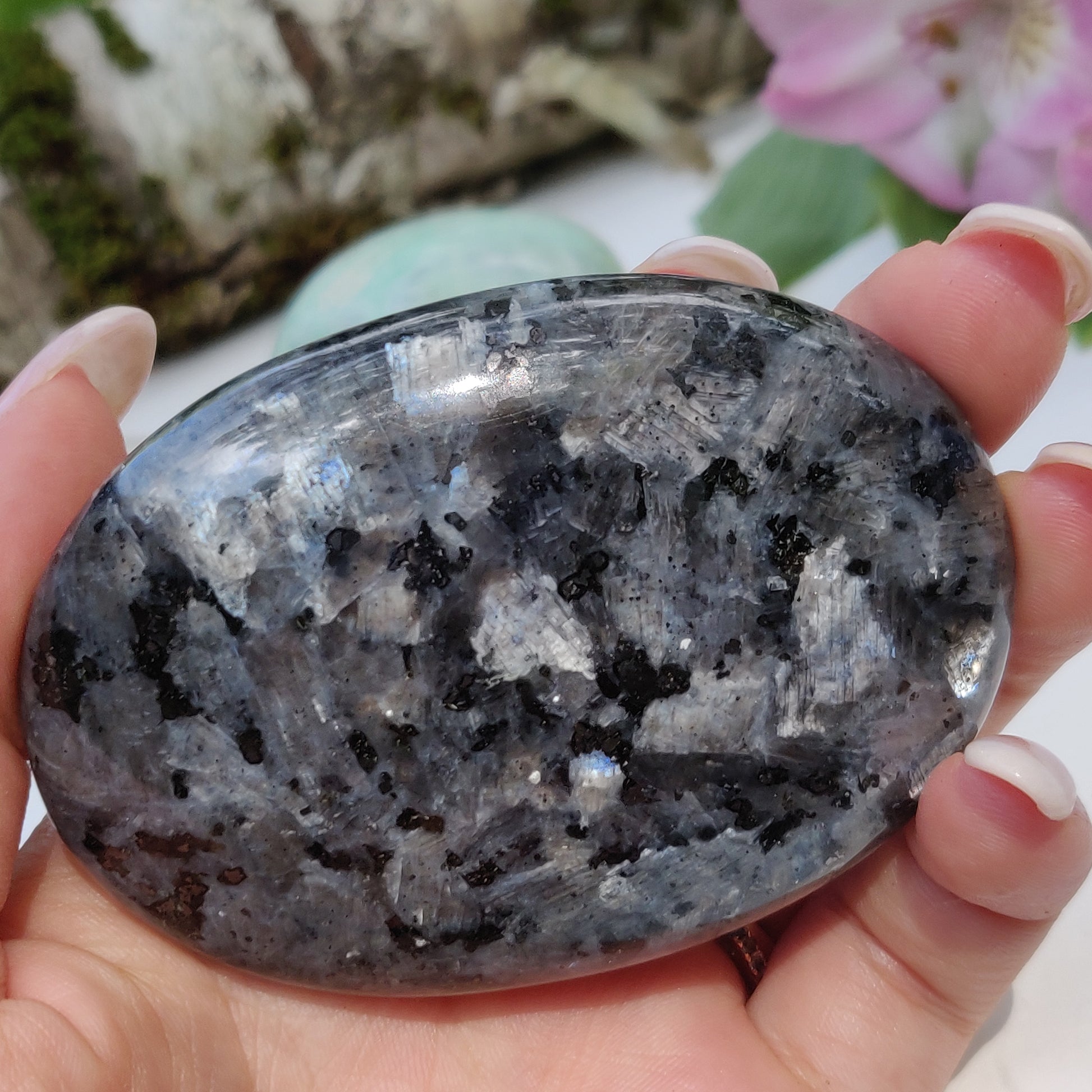 Larvikite Palm Stone (#13) - Simply Affinity