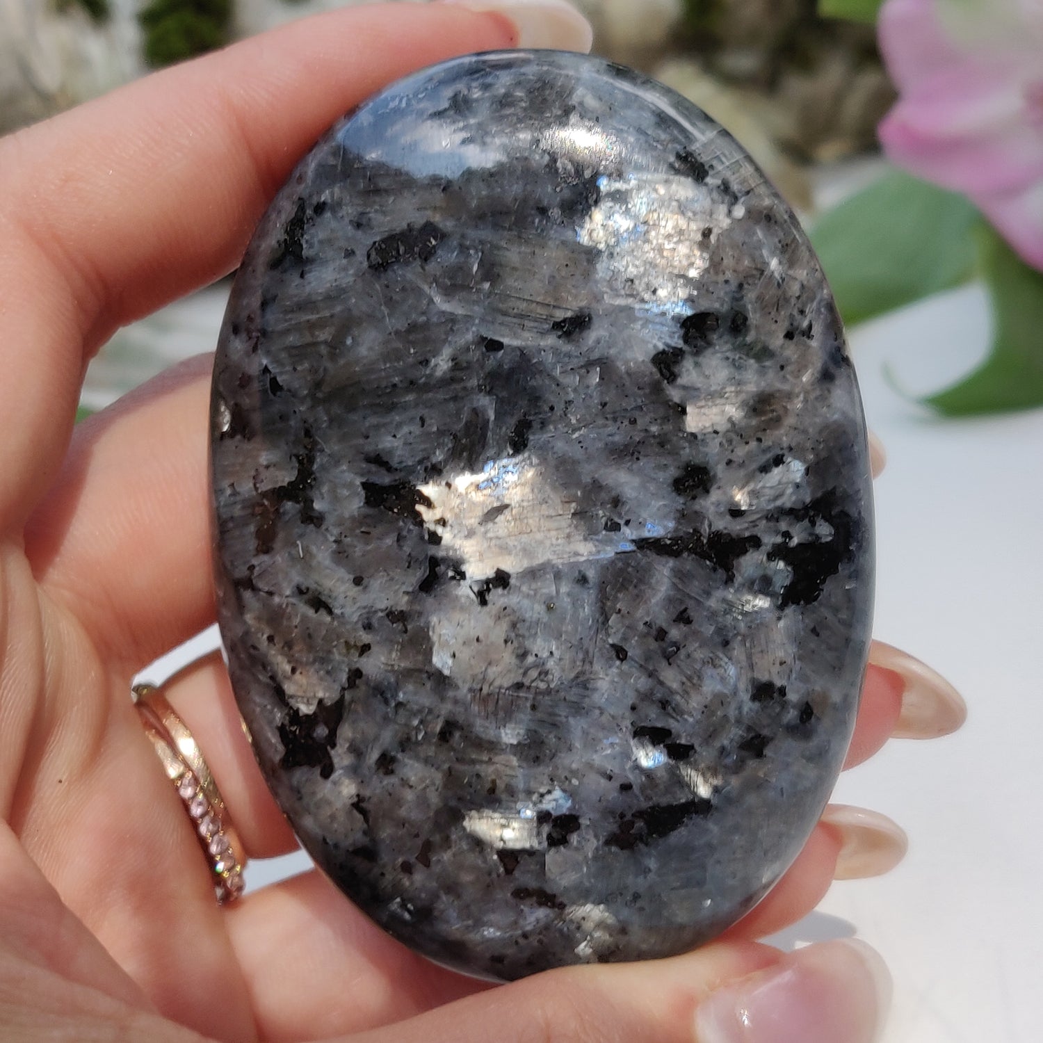 Larvikite Palm Stone (#13) - Simply Affinity