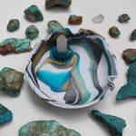 Marbled Turquoise Trinket Dish with Quartz - Simply Affinity