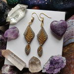 Handmade Polymer Clay Earrings - Golden Fern - Preorder - Simply Affinity