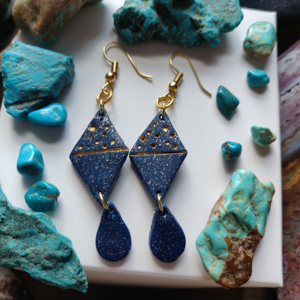 Wildest Dreams (Blue )  Polymer Clay Earrings – LunaVerde Design