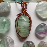 Wire-Wrapped Fluorite Pendant - Handmade- Ready to Ship - Simply Affinity