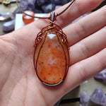 Wire-Wrapped Carnelian Pendant (#1) - Handmade- Ready to Ship - Simply Affinity