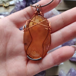 Wire-Wrapped Carnelian Pendant (#1) - Handmade- Ready to Ship - Simply Affinity